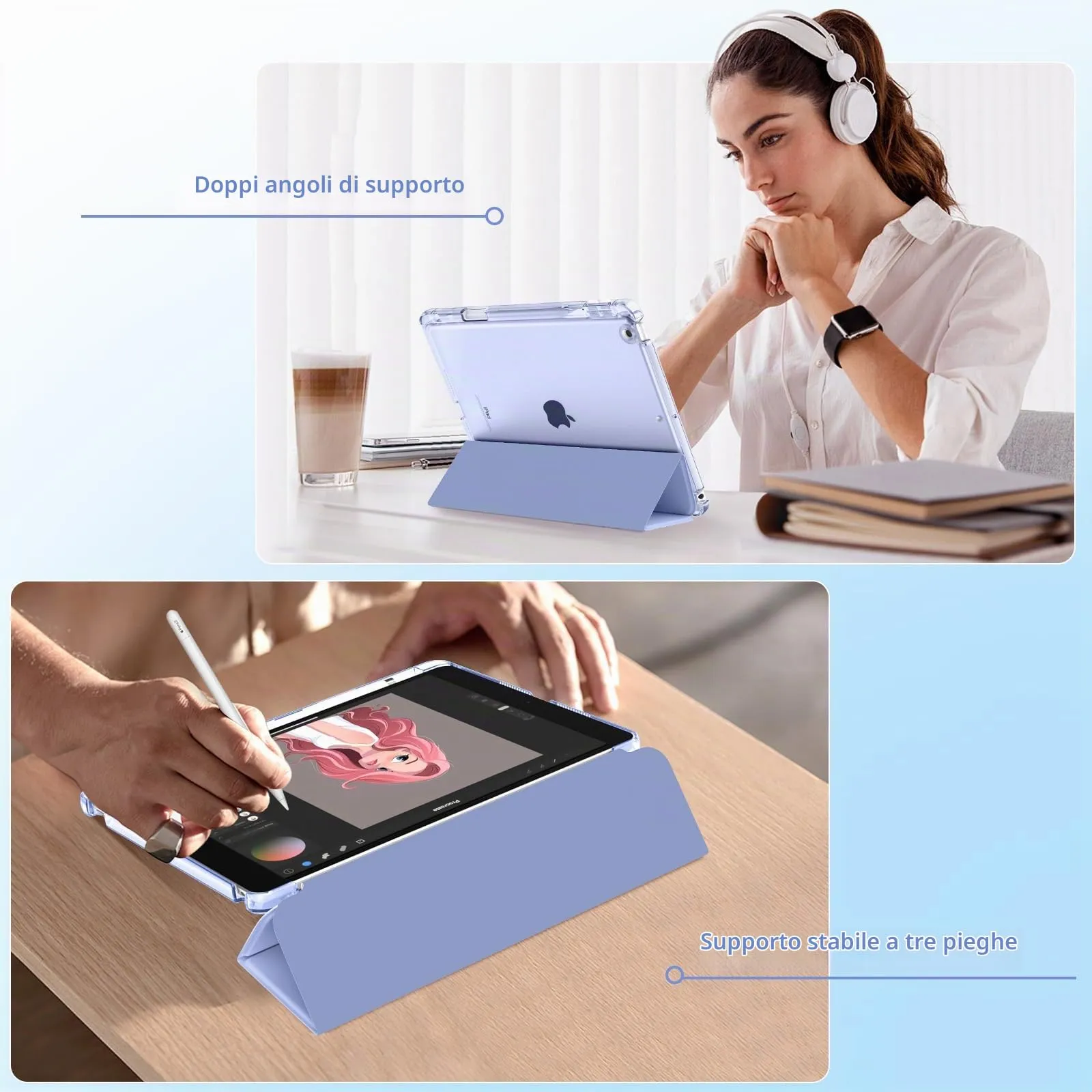 MoKo Cover per iPad 9ª/8ª/7ª Generazione 10,2 Pollici con Portapenna - immagine 4