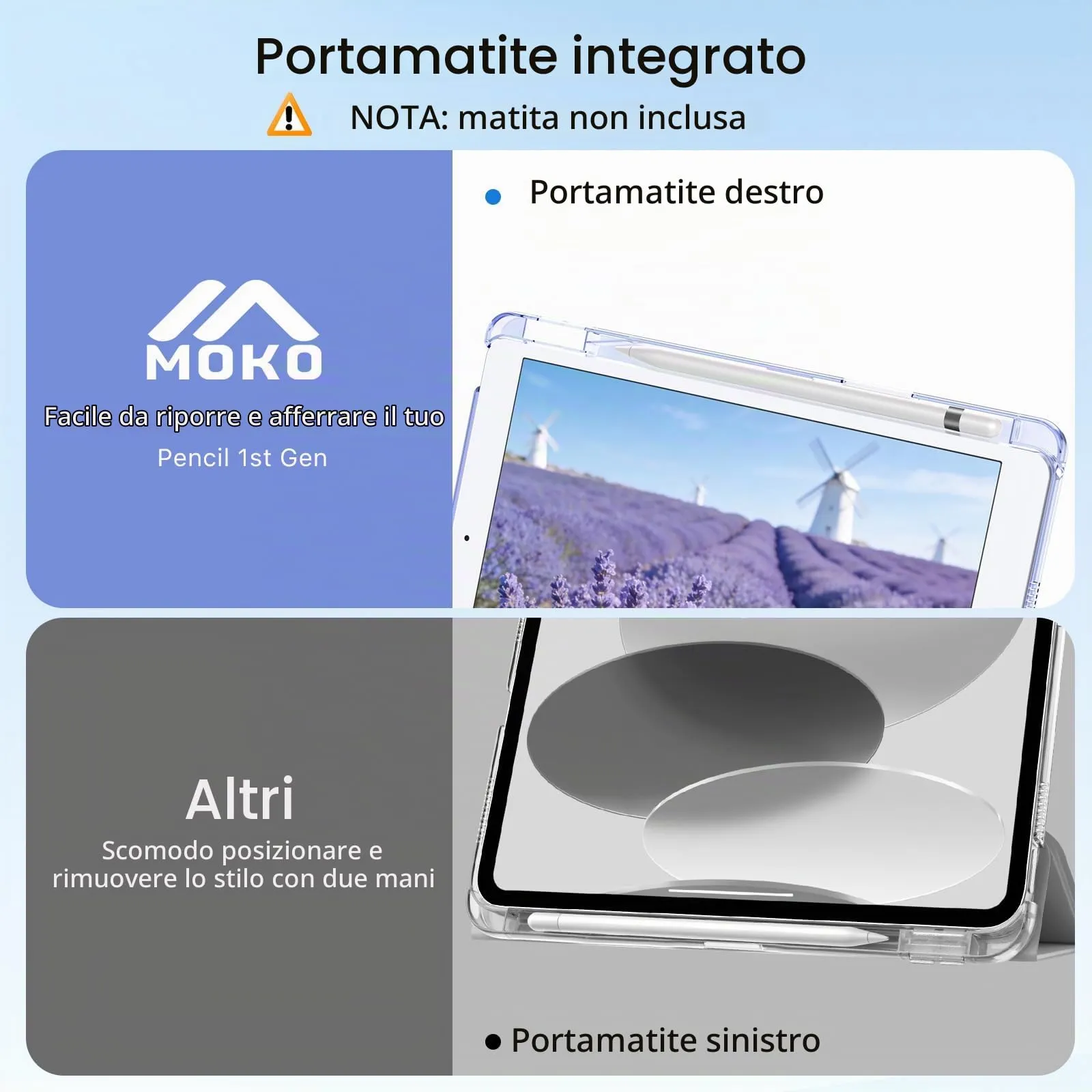 MoKo Cover per iPad 9ª/8ª/7ª Generazione 10,2 Pollici con Portapenna - immagine 6