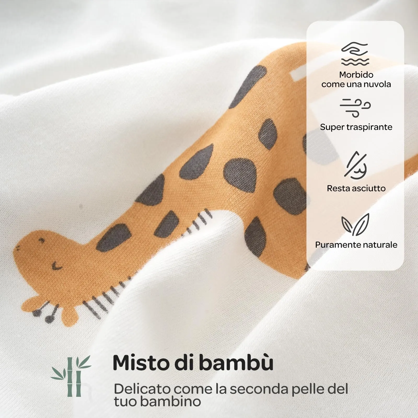Momcozy Swaddle Neonato Sacco Nanna in Bambù, 0-3 Mesi, 2 Pezzi, Giraffa - immagine 6