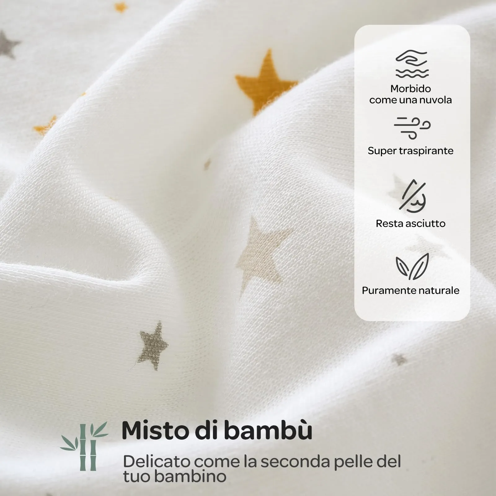 Momcozy Swaddle Neonato 0-3 Mesi Sacco Nanna Bambù, 2 Pezzi Stelle - immagine 6