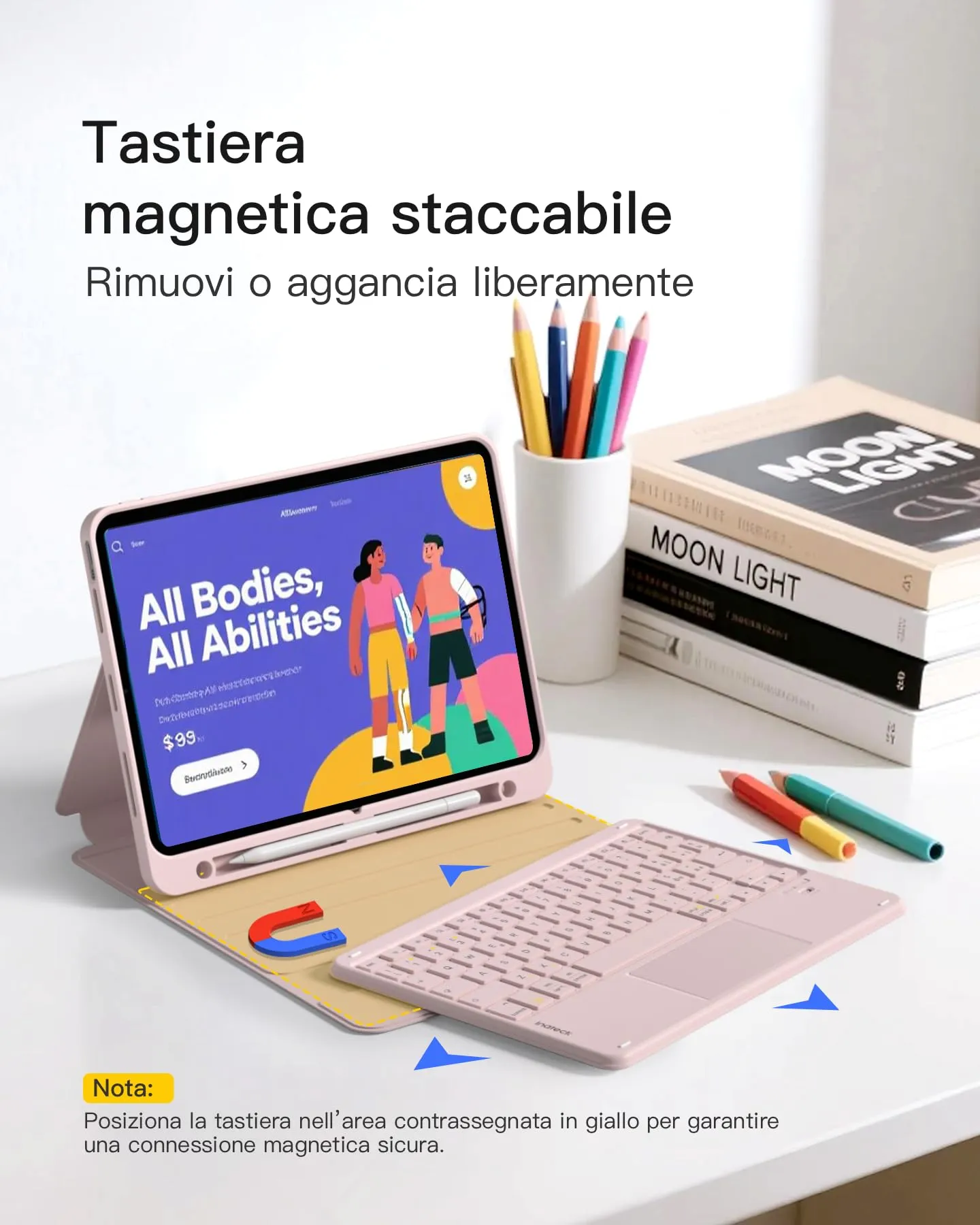 Inateck Custodia Tastiera iPad A16/10a Gen, Bluetooth 3 Canali - immagine 3