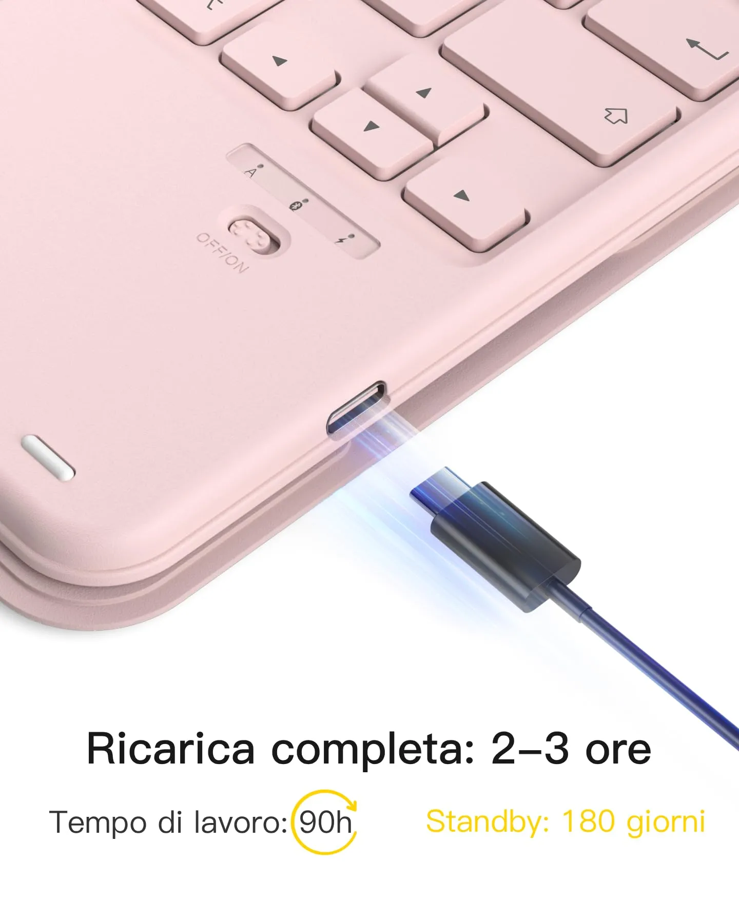 Inateck Custodia Tastiera iPad A16/10a Gen, Bluetooth 3 Canali - immagine 6