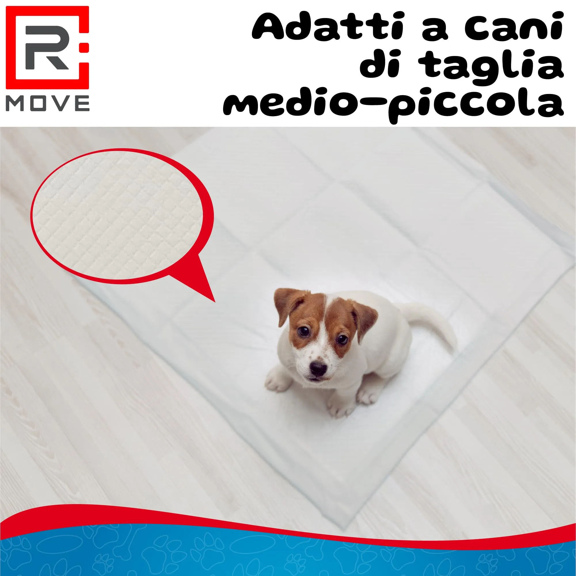 R MOVE Traversine Cani 60x60 con Adesivi, Tappetini Igienici Assorbenti (Confezione da 200) - immagine 7