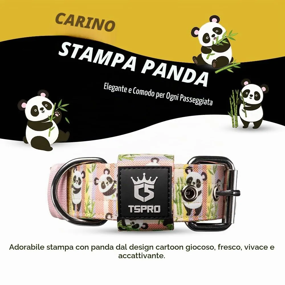 TSPRO Collare Tattico per Cane con Fodera Morbida, Taglia L (48–55 cm), Panda Adorabile - immagine 2