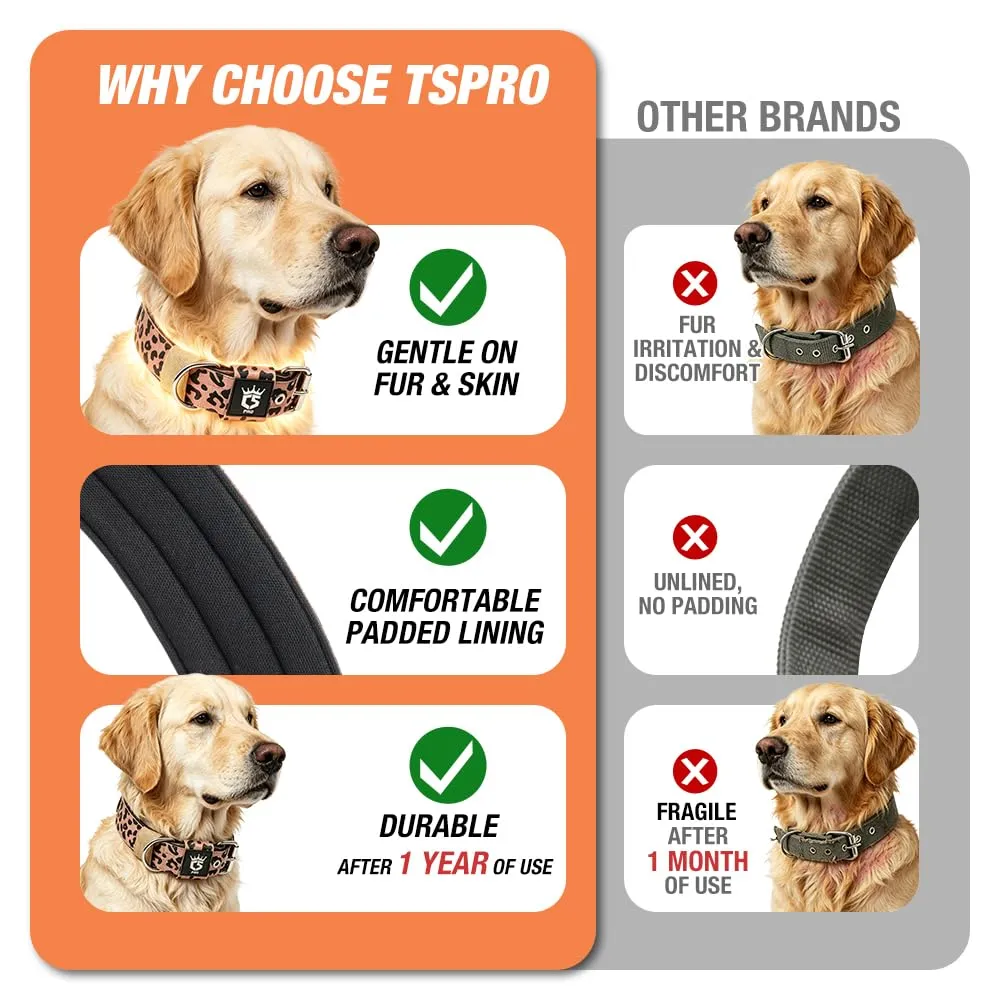 TSPRO Collare Tattico per Cane con Fodera Morbida, Taglia M, Fiori Campestri - immagine 3