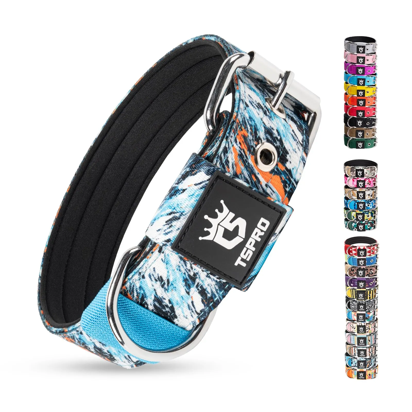 TSPRO Collare Tattico per Cane con Fodera Morbida, Taglia M (40–48 cm), Graffiti Urbano - immagine 1