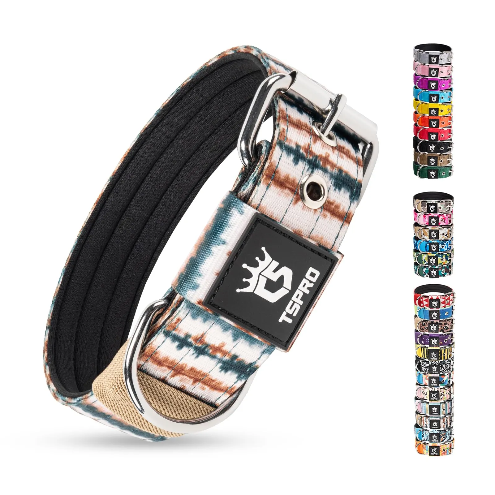 TSPRO Collare Tattico per Cane con Fodera Morbida, Taglia M (40–48 cm), Vena Bosco - immagine 1
