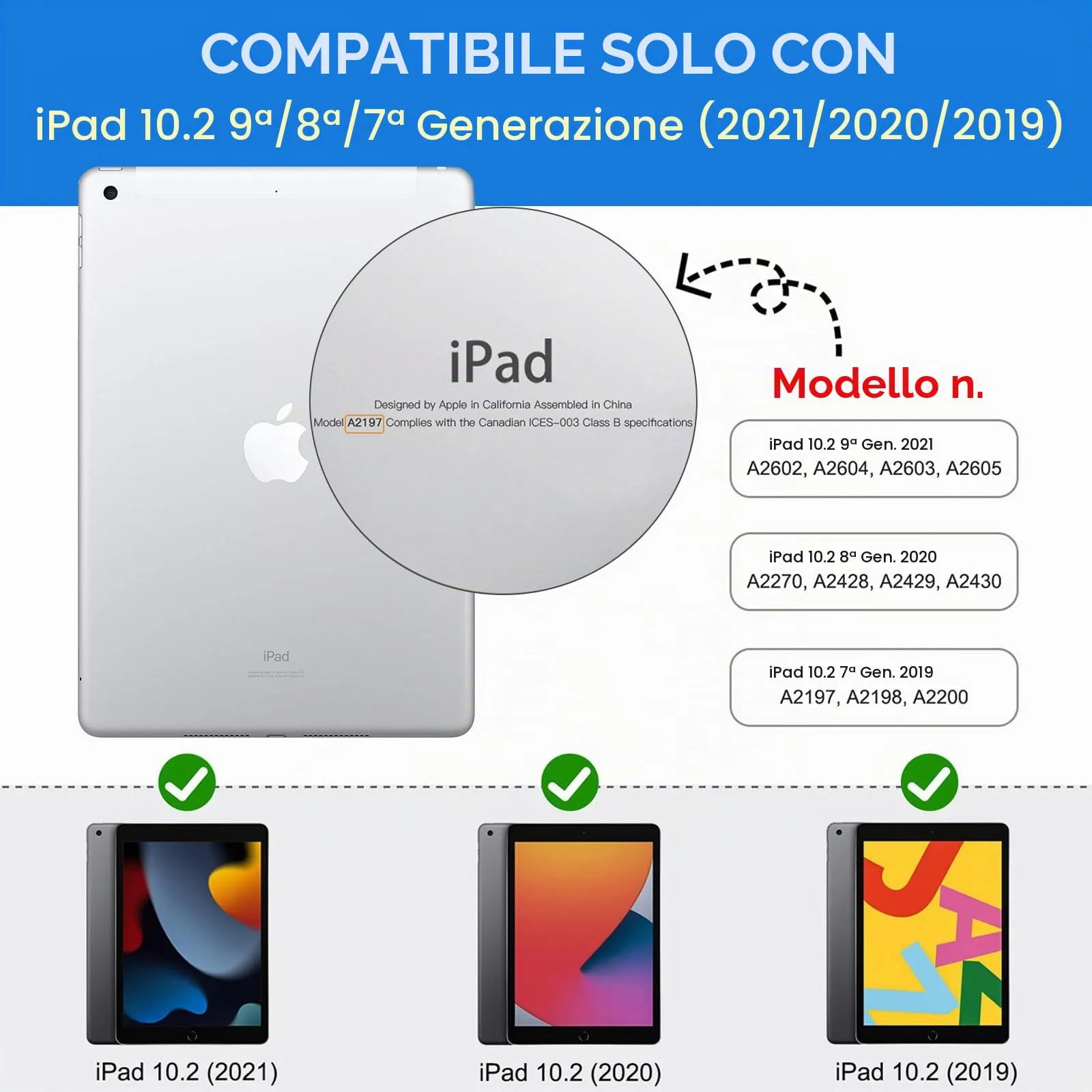 MoKo Cover per iPad 9ª/8ª/7ª Generazione 10,2 Pollici con Portapenna - immagine 2