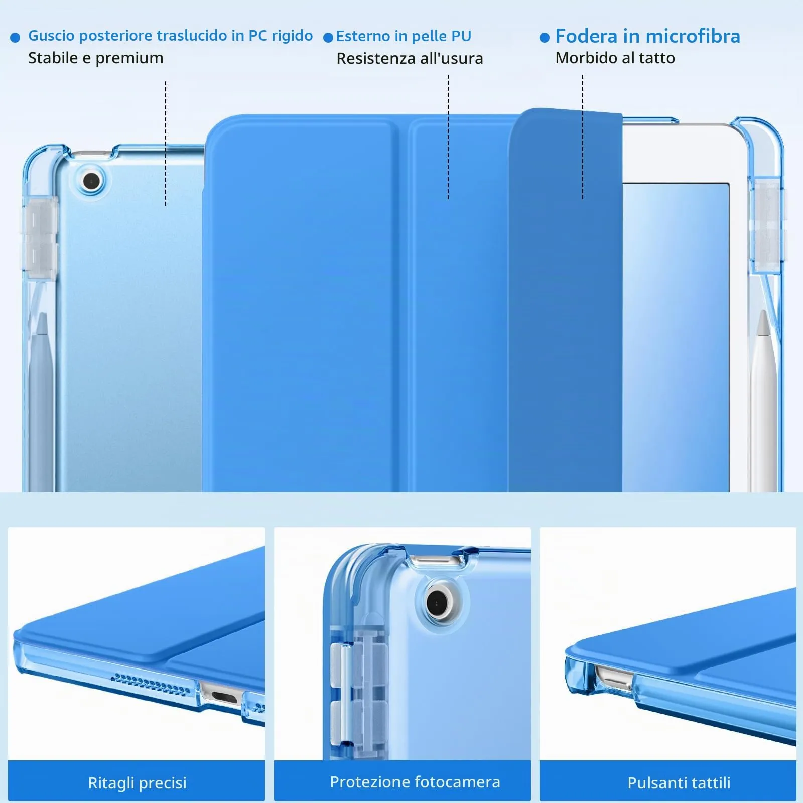 MoKo Cover per iPad 9ª/8ª/7ª Generazione 10,2 Pollici con Portapenna - immagine 3