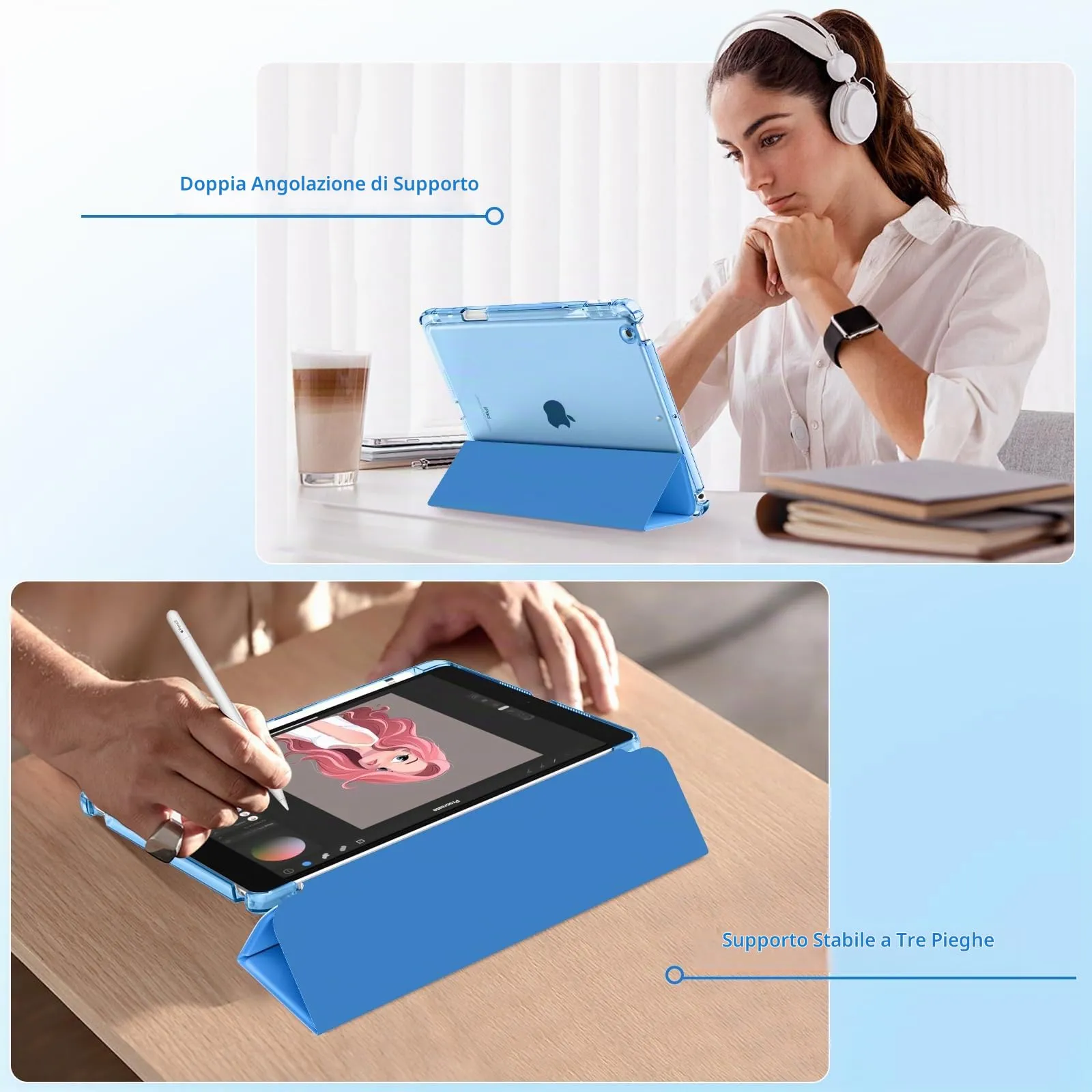 MoKo Cover per iPad 9ª/8ª/7ª Generazione 10,2 Pollici con Portapenna - immagine 4