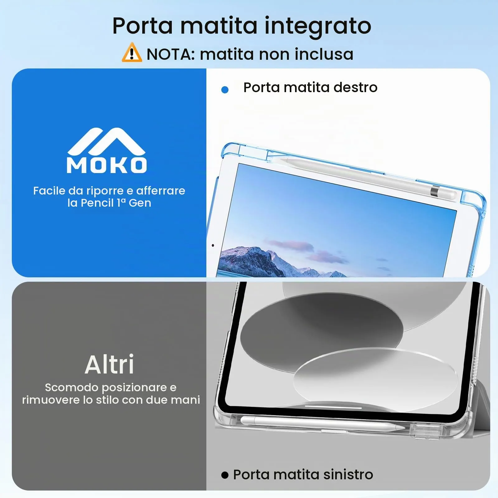 MoKo Cover per iPad 9ª/8ª/7ª Generazione 10,2 Pollici con Portapenna - immagine 6