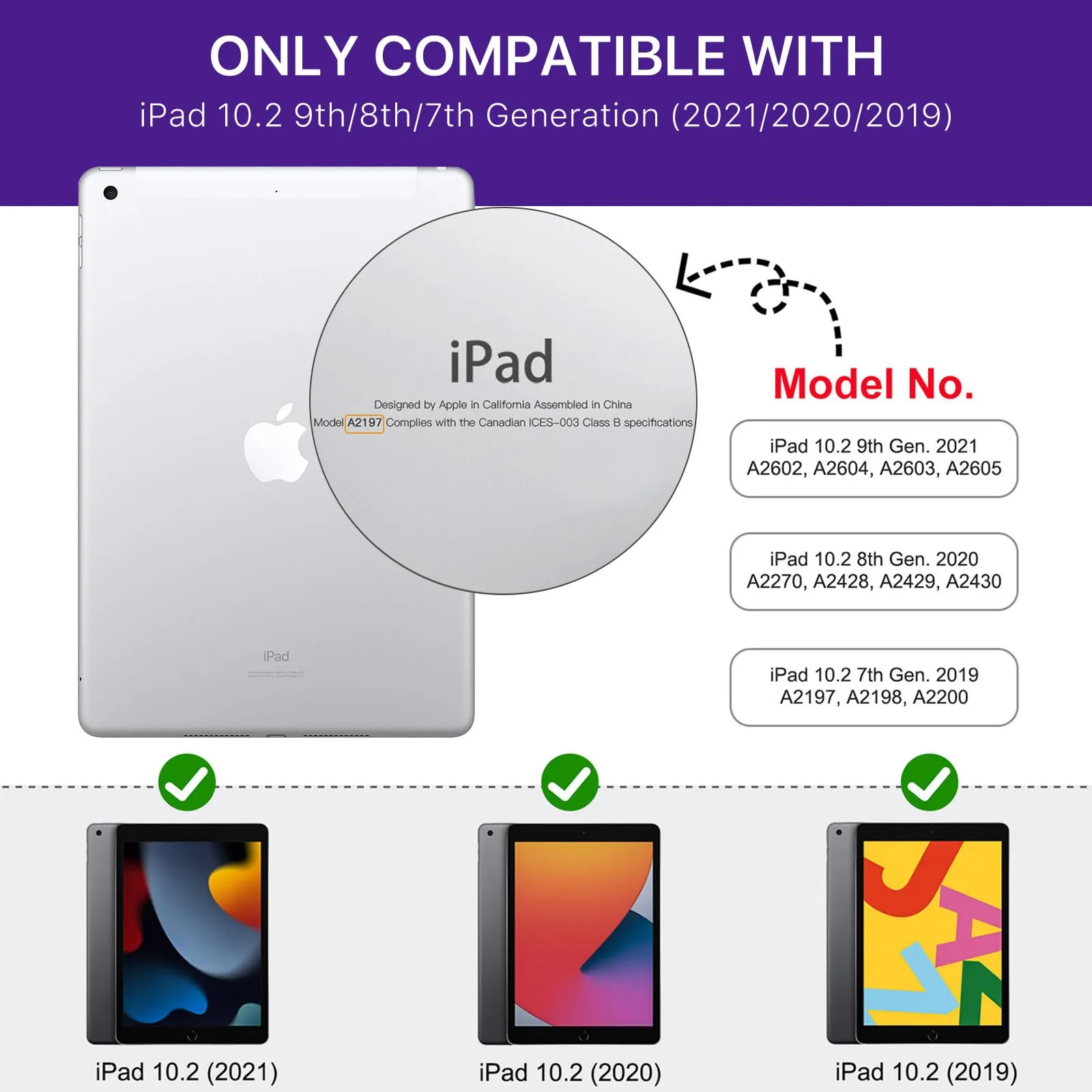 MoKo Cover per iPad 9ª/8ª/7ª Generazione 10,2 Pollici con Portapenna - immagine 2