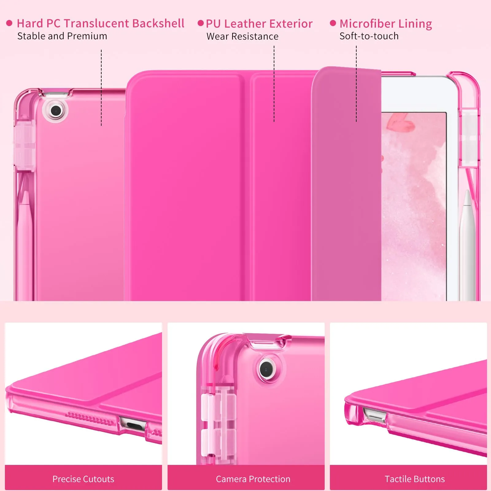 MoKo Cover per iPad 9ª/8ª/7ª Generazione 10,2 Pollici con Portapenna - immagine 3