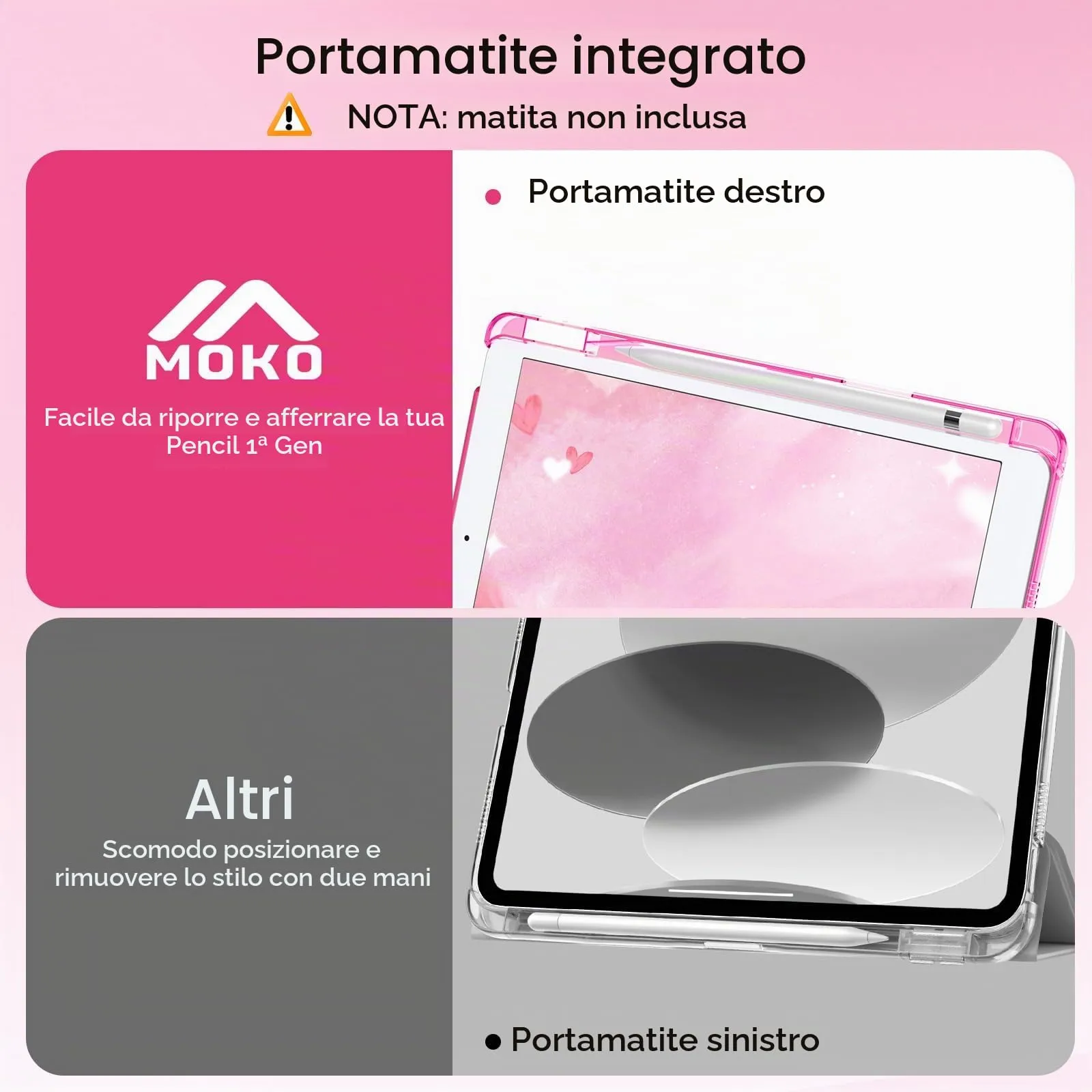 MoKo Cover per iPad 9ª/8ª/7ª Generazione 10,2 Pollici con Portapenna - immagine 6