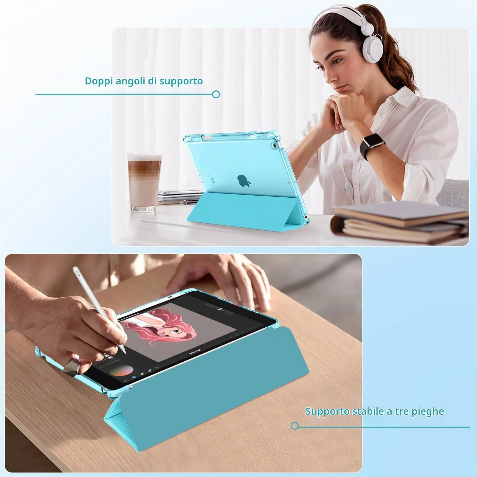 MoKo Cover per iPad 9ª/8ª/7ª Generazione 10,2 Pollici con Portapenna - immagine 4