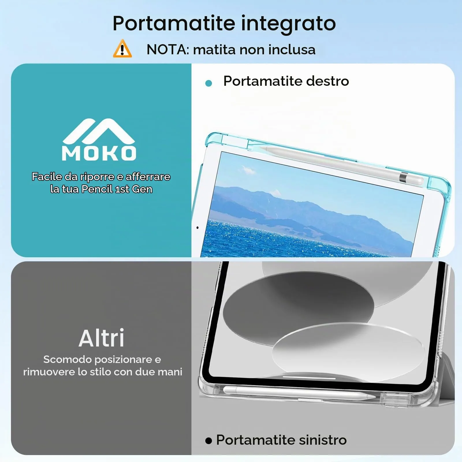MoKo Cover per iPad 9ª/8ª/7ª Generazione 10,2 Pollici con Portapenna - immagine 6