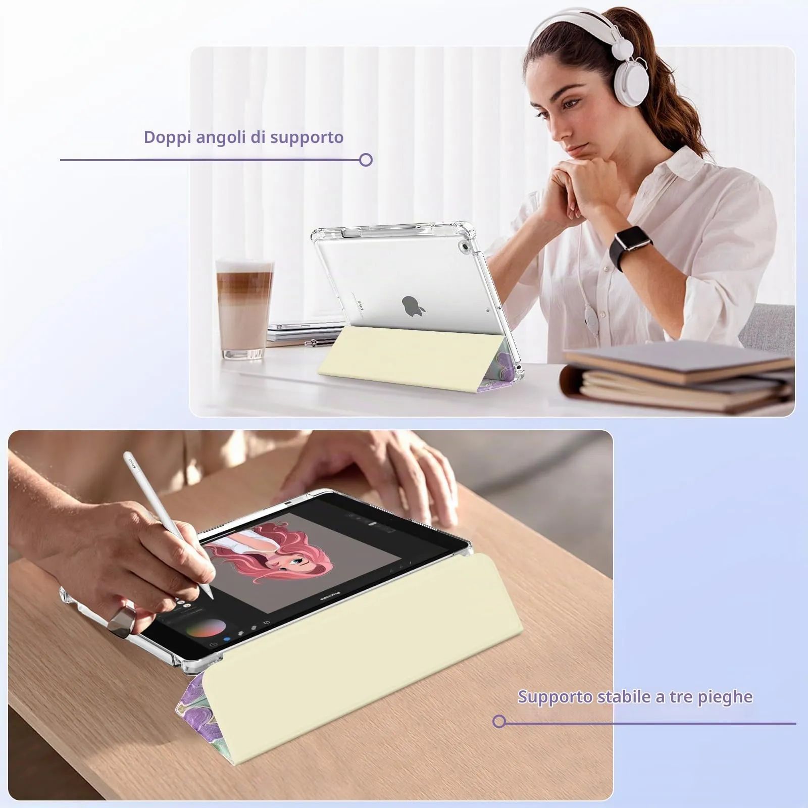 MoKo Cover per iPad 9ª/8ª/7ª Generazione 10,2 Pollici con Portapenna - immagine 4