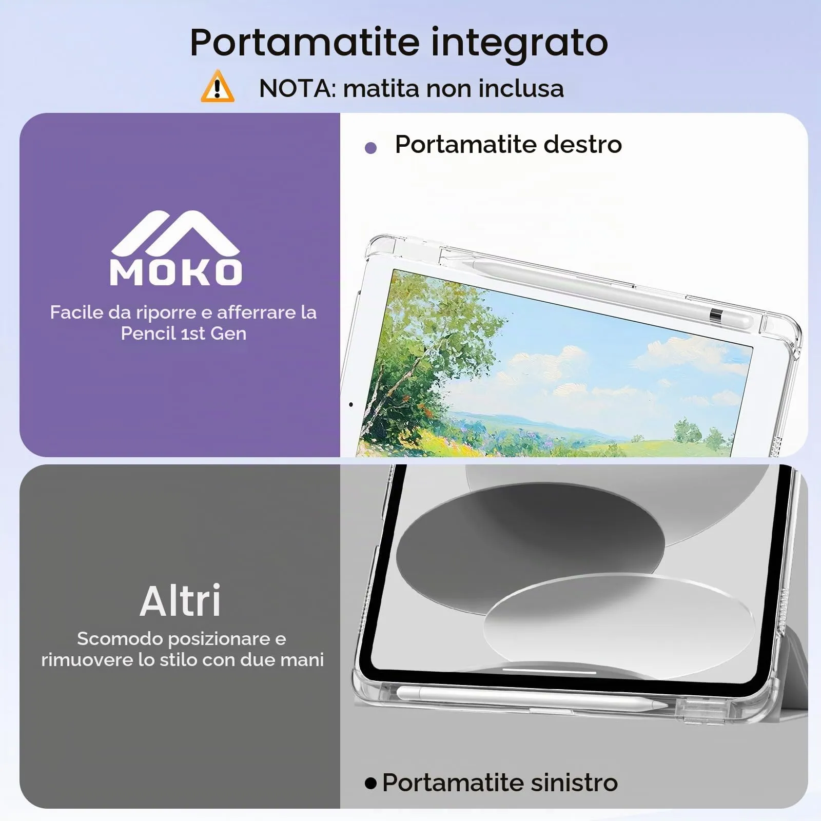 MoKo Cover per iPad 9ª/8ª/7ª Generazione 10,2 Pollici con Portapenna - immagine 6
