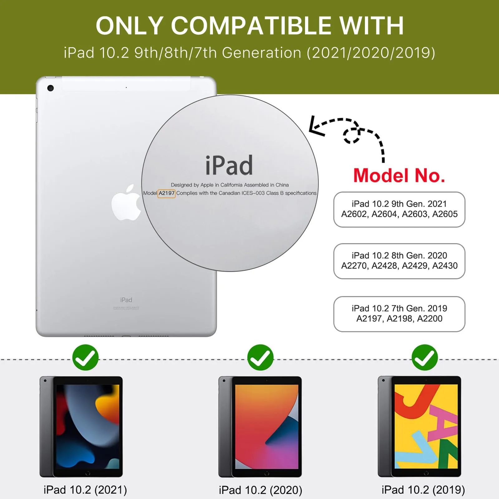 MoKo Cover per iPad 7ª/8ª/9ª Generazione 10,2 Pollici con Portapenna - immagine 2