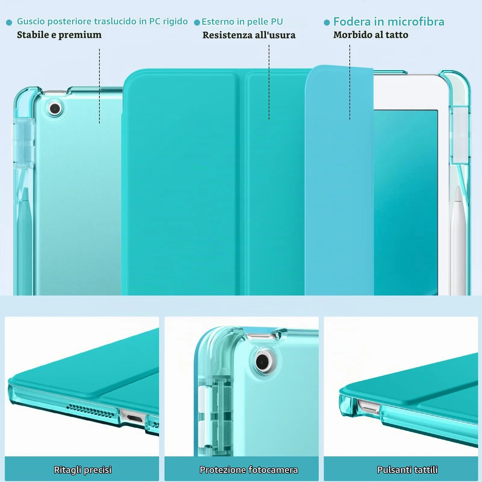 MoKo Cover per iPad 9a/8a/7a Generazione 10,2 Pollici con Portapenna - immagine 3