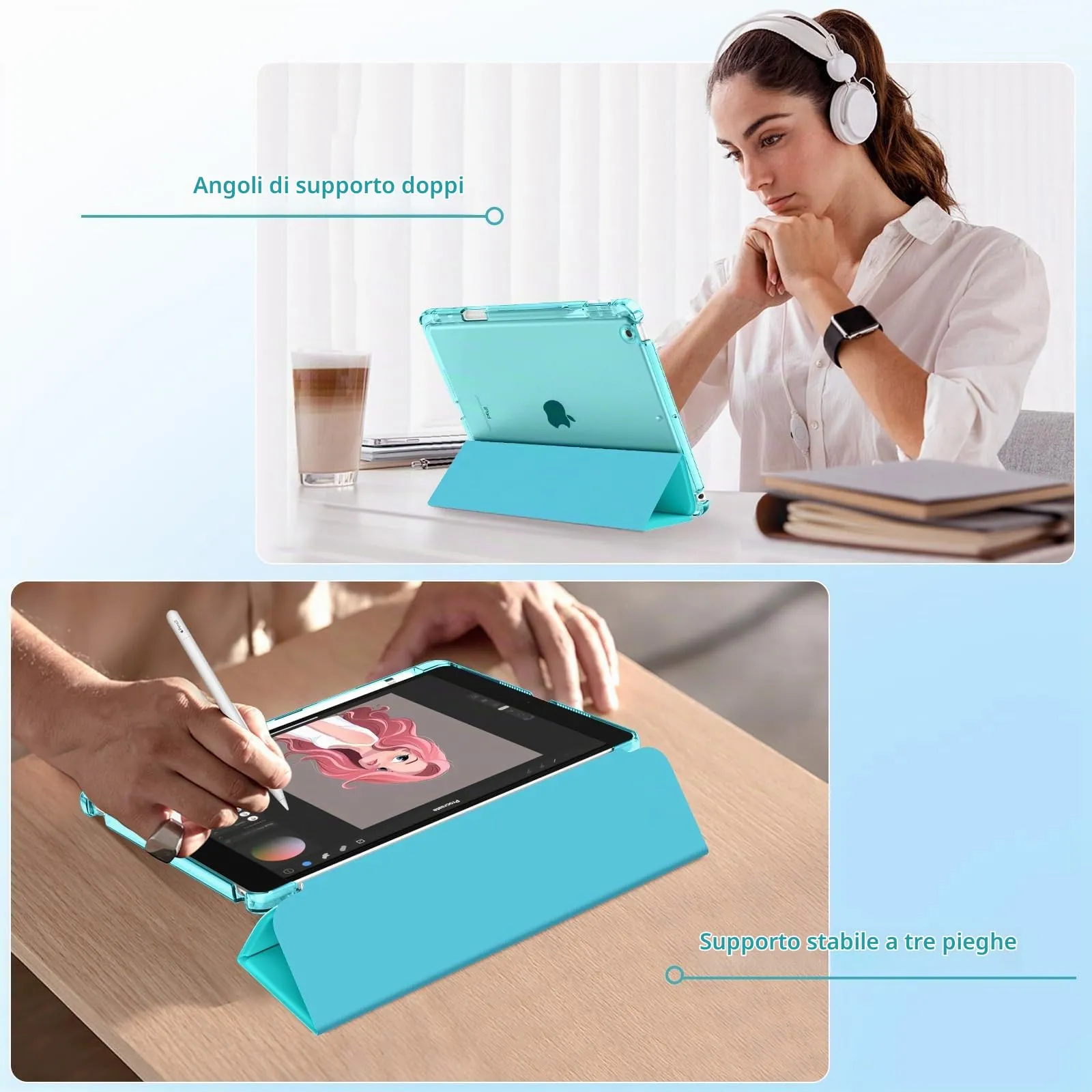 MoKo Cover per iPad 9a/8a/7a Generazione 10,2 Pollici con Portapenna - immagine 4