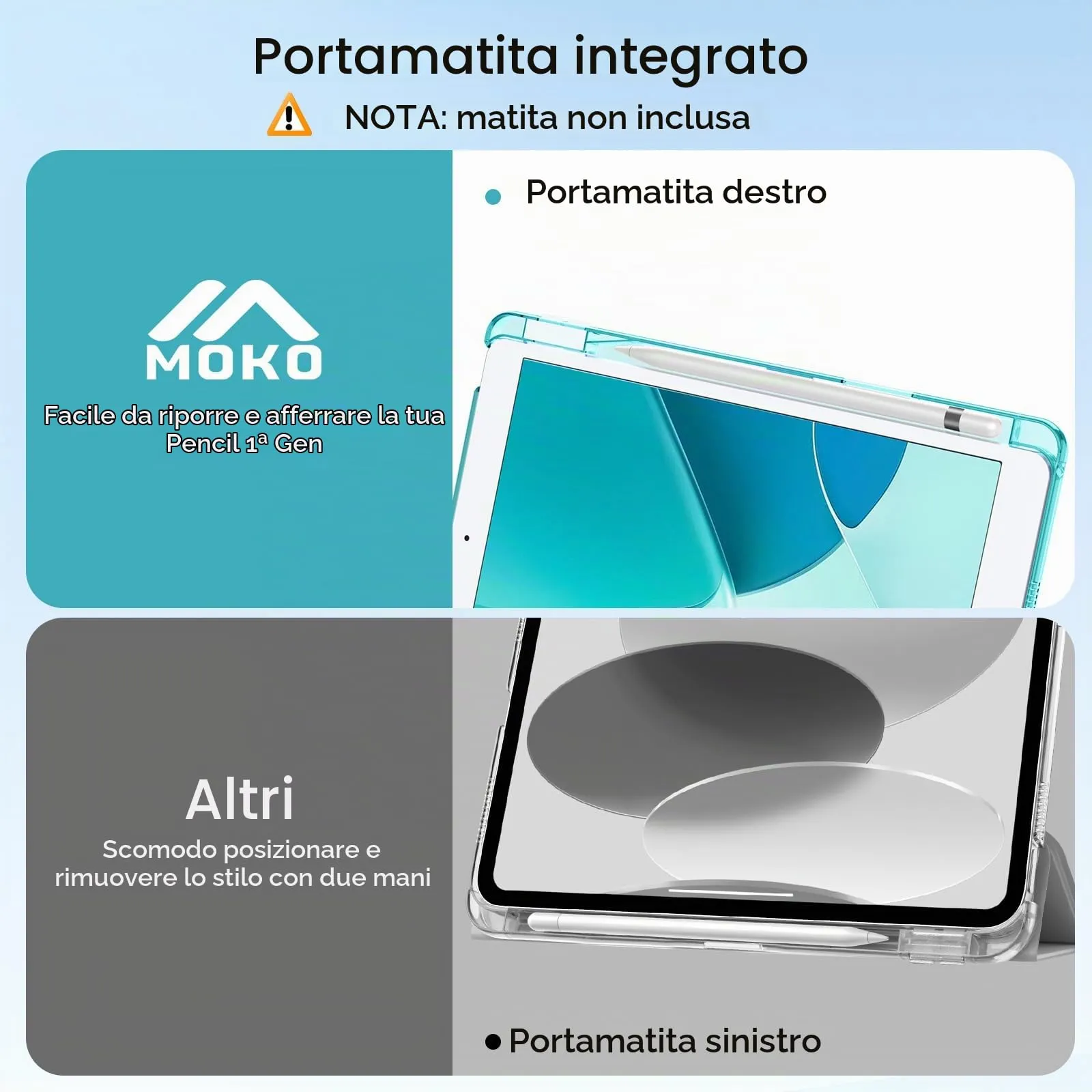 MoKo Cover per iPad 9a/8a/7a Generazione 10,2 Pollici con Portapenna - immagine 6
