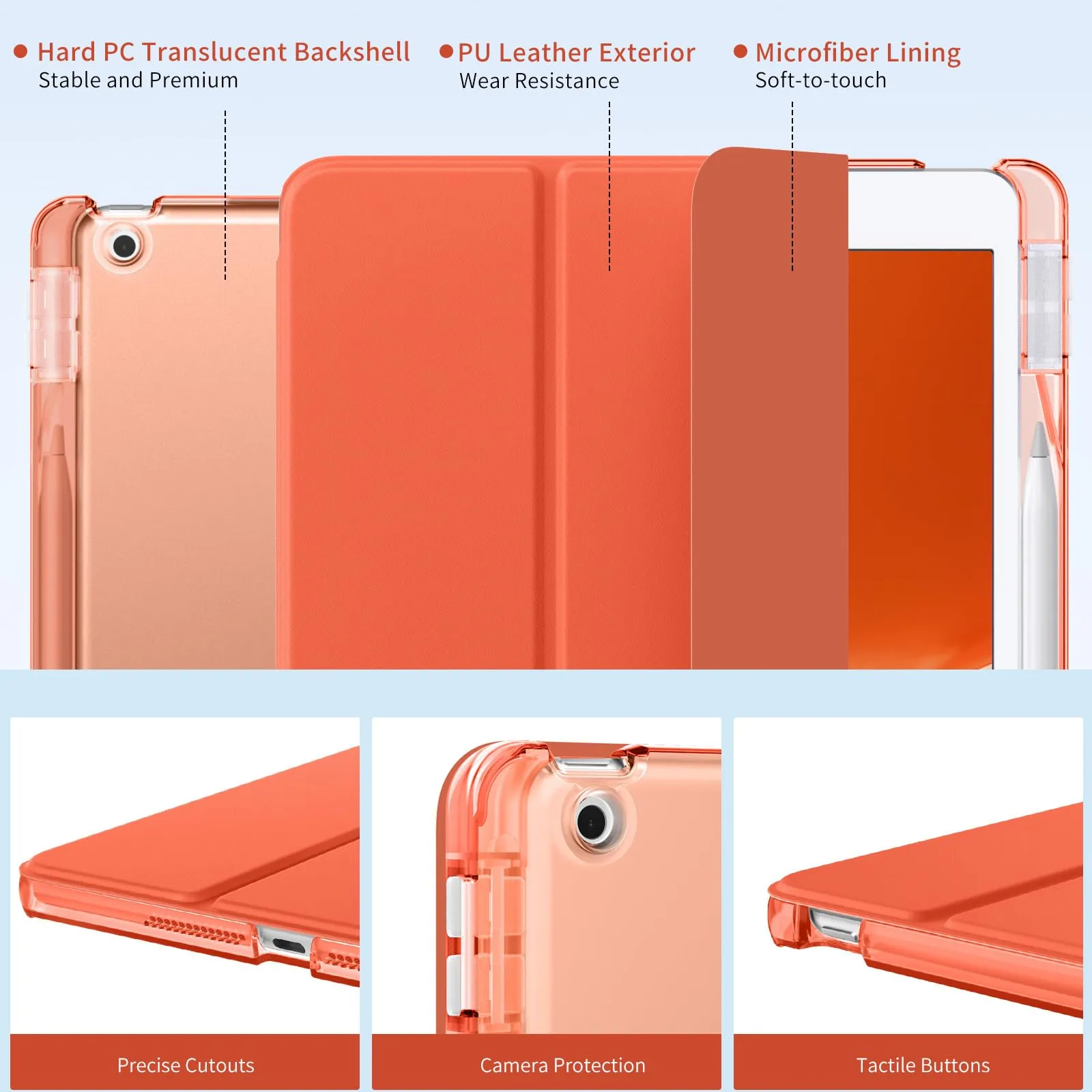 MoKo Cover per iPad 9a/8a/7a Generazione 10,2 Pollici con Portapenna - immagine 3