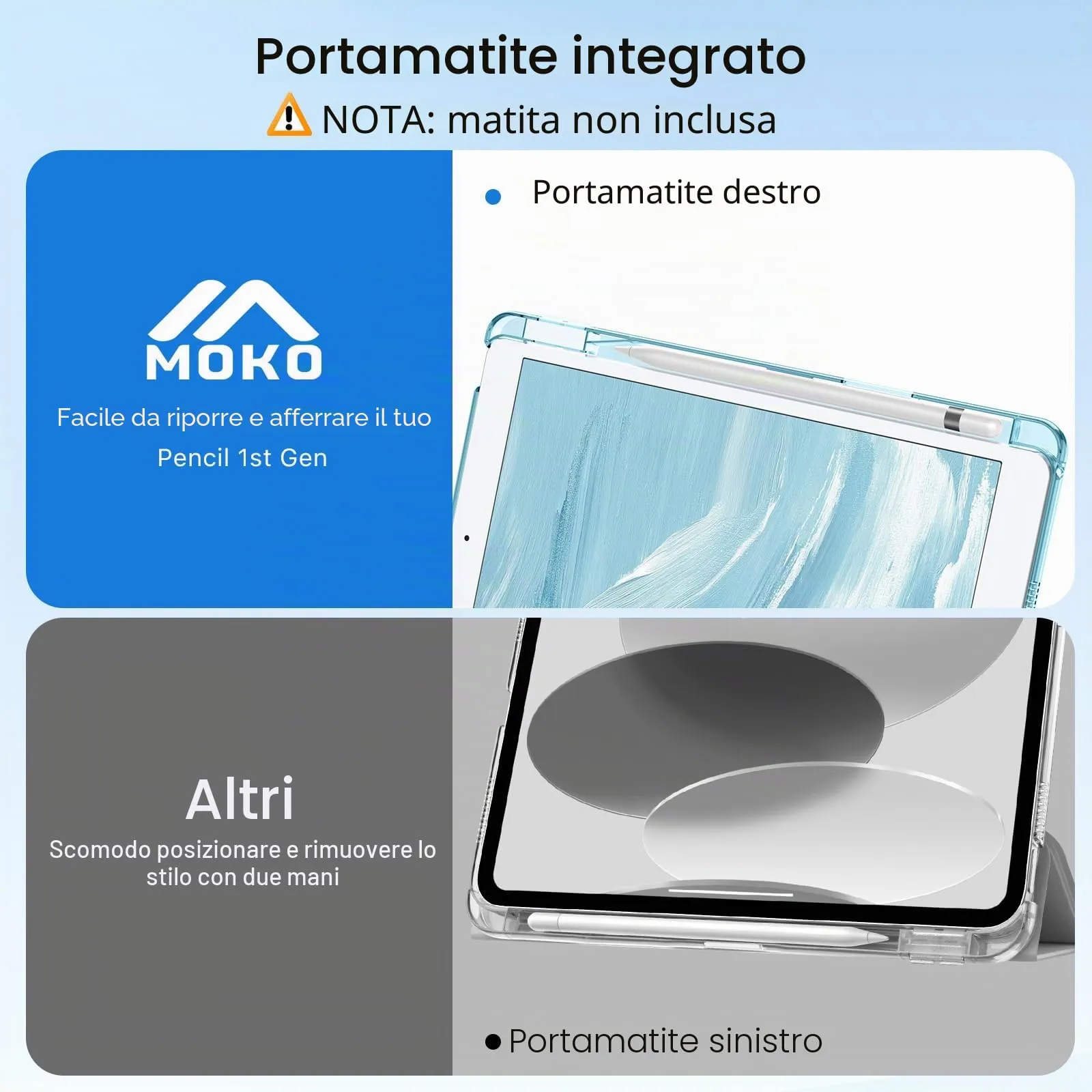 MoKo Cover per iPad 9a/8a/7a Generazione 10,2 Pollici con Portapenna - immagine 6
