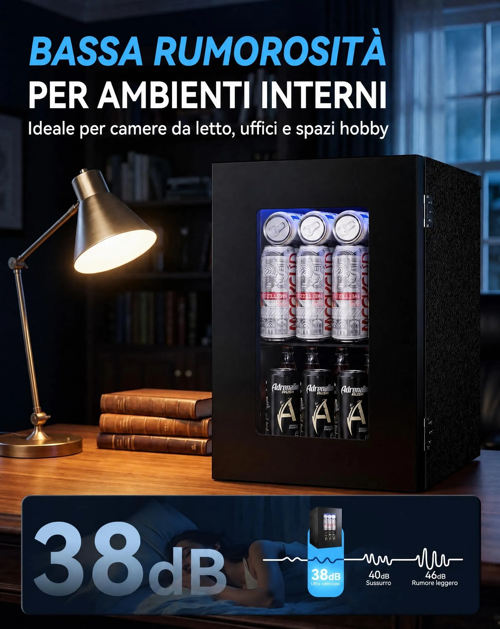 TRIUMPHKEY Mini Frigo 18L Silenzioso Nero JC-18UEL-F - immagine 4