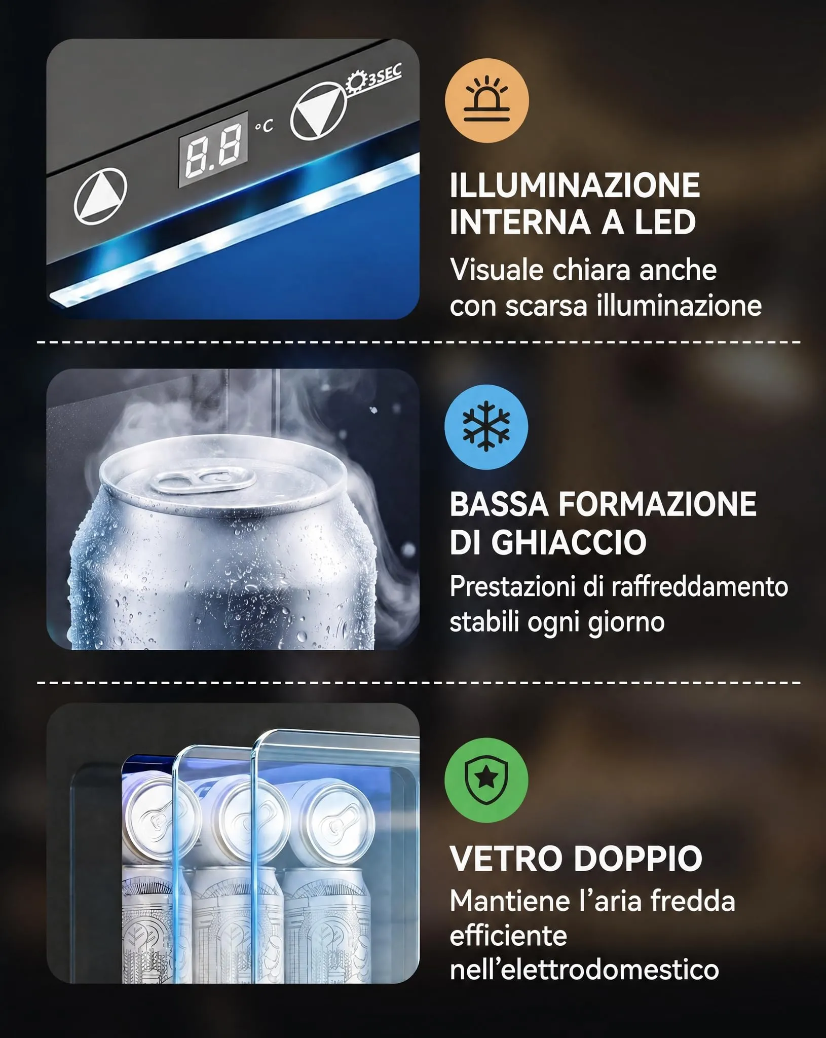TRIUMPHKEY Mini Frigo 18L Silenzioso Nero JC-18UEL-F - immagine 6