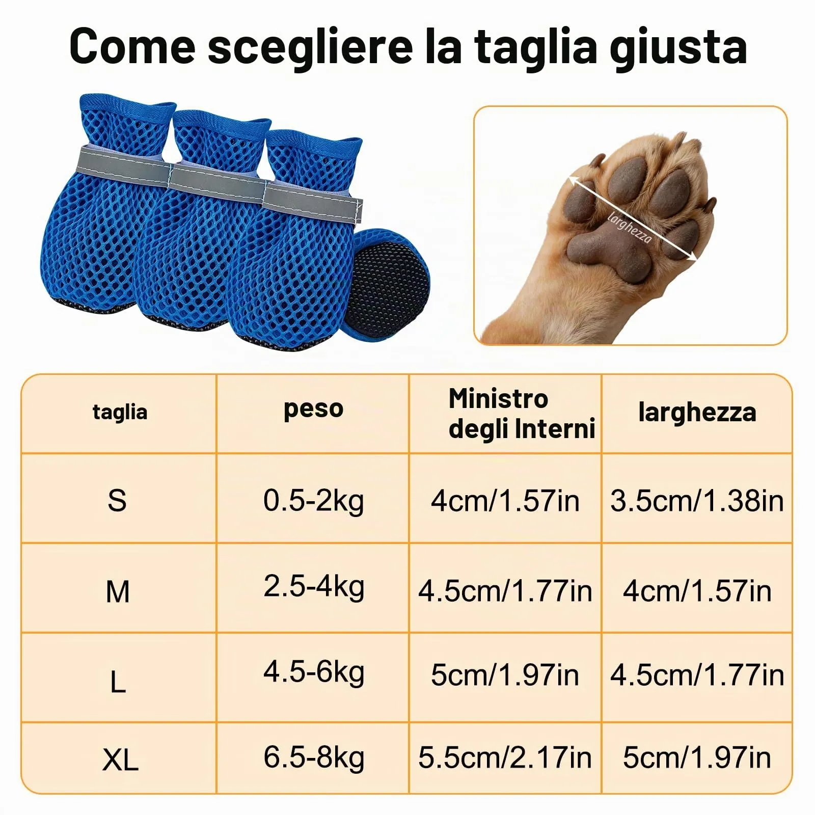 LCCGZ Scarpe Estive Traspiranti per Cani, Antiscivolo con Cinghie Riflettenti, 4 Pezzi (Blue, XL) - immagine 2