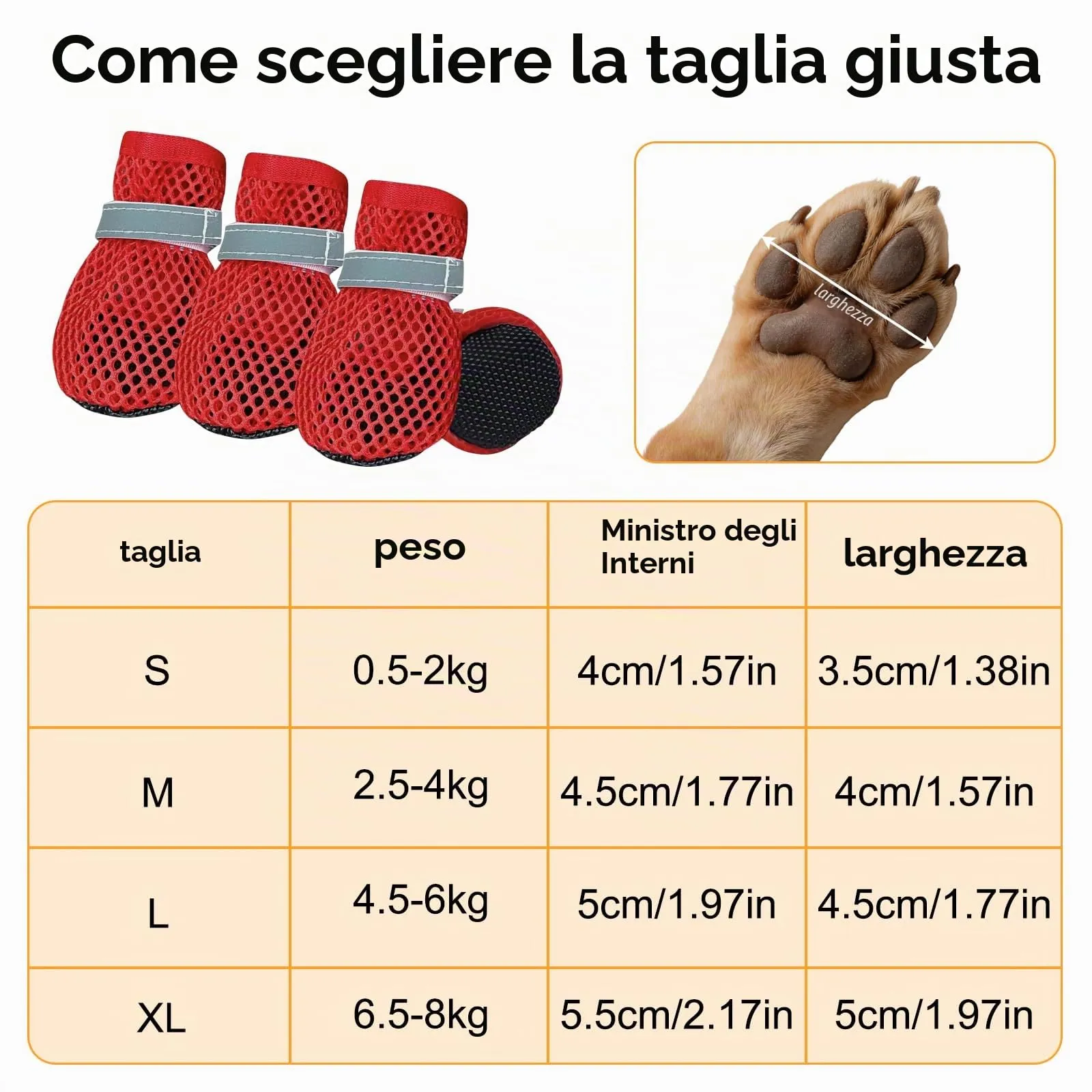 LCCGZ Scarpe Estive per Cani, Traspiranti e Antiscivolo con Cinghie Riflettenti, 4 Pezzi (Red, M) - immagine 2