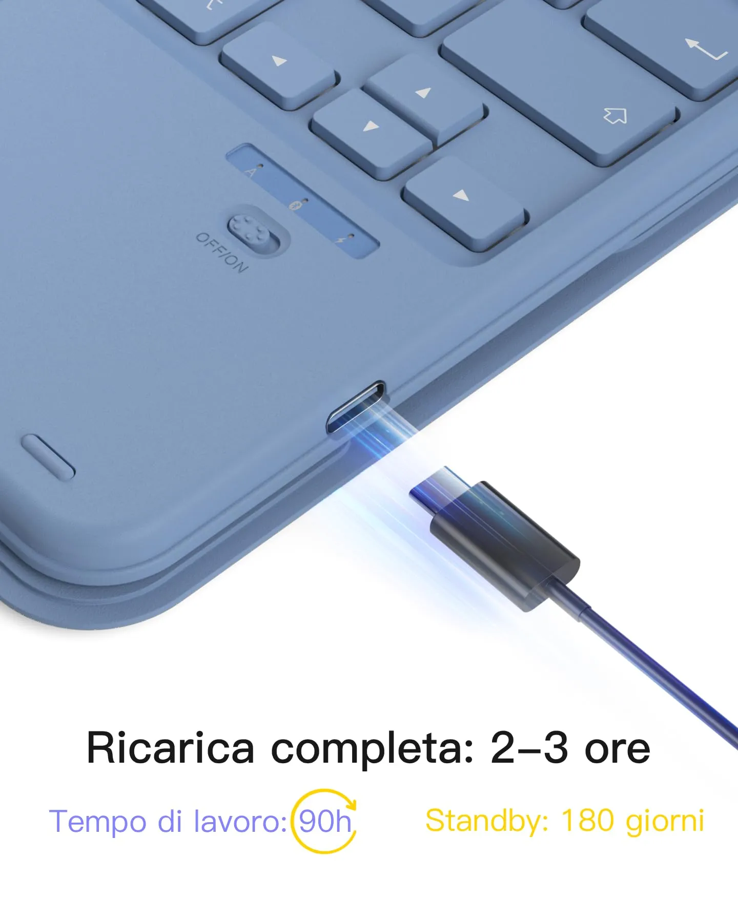 Inateck Custodia Tastiera per iPad 11ª Gen (A16), 10ª Gen, Air e Pro 11, Bluetooth 5.3 con Touchpad - immagine 6