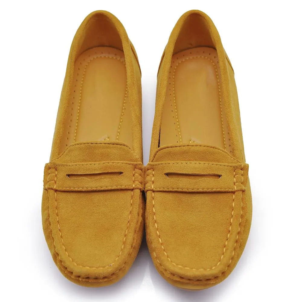 IF Mocassini Donna in Camoscio Sintetico Slip On FT245 Giallo N.40 - immagine 3