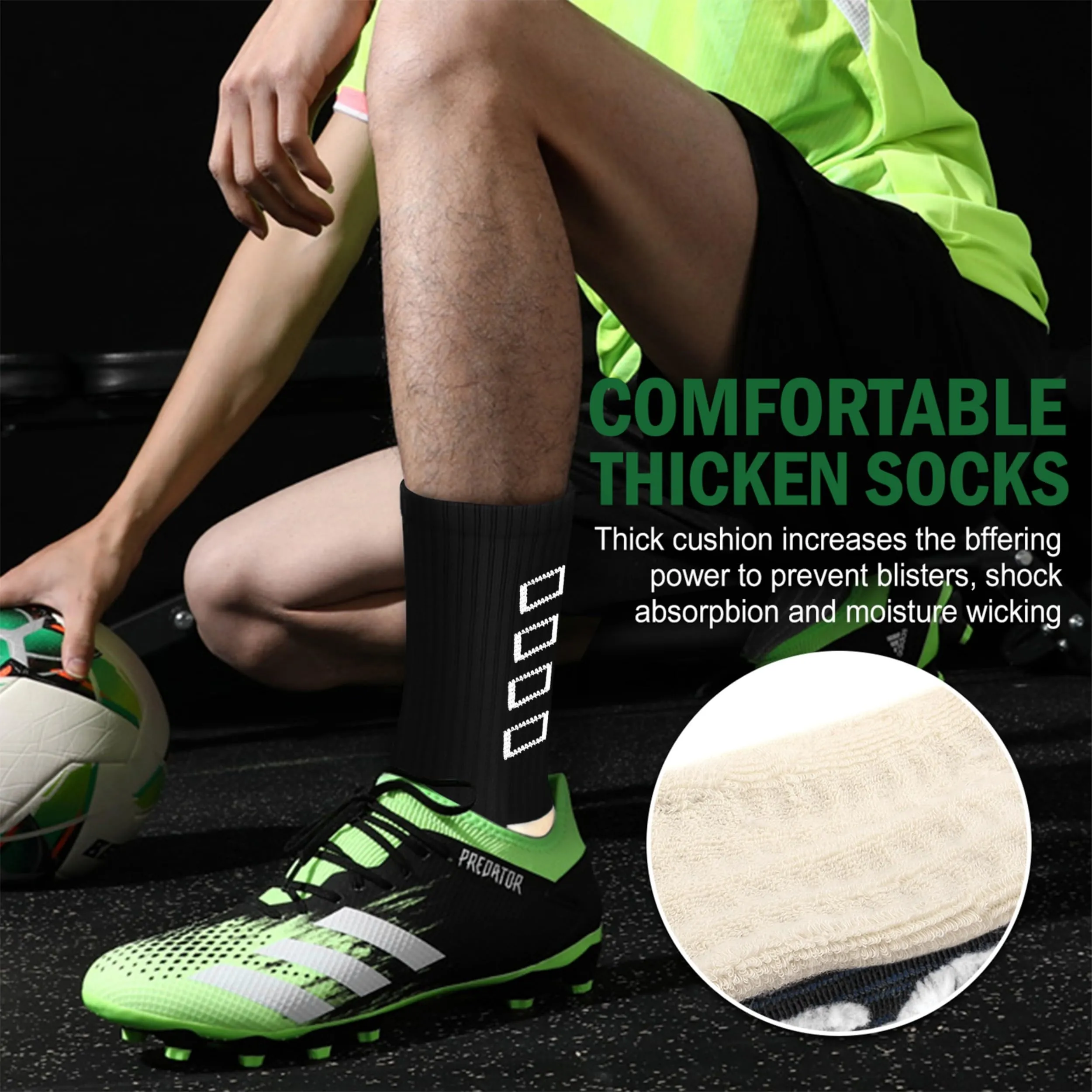ENONEO Calze Antiscivolo Grip Socks per Calcio e Running Uomo 37-45 - immagine 5