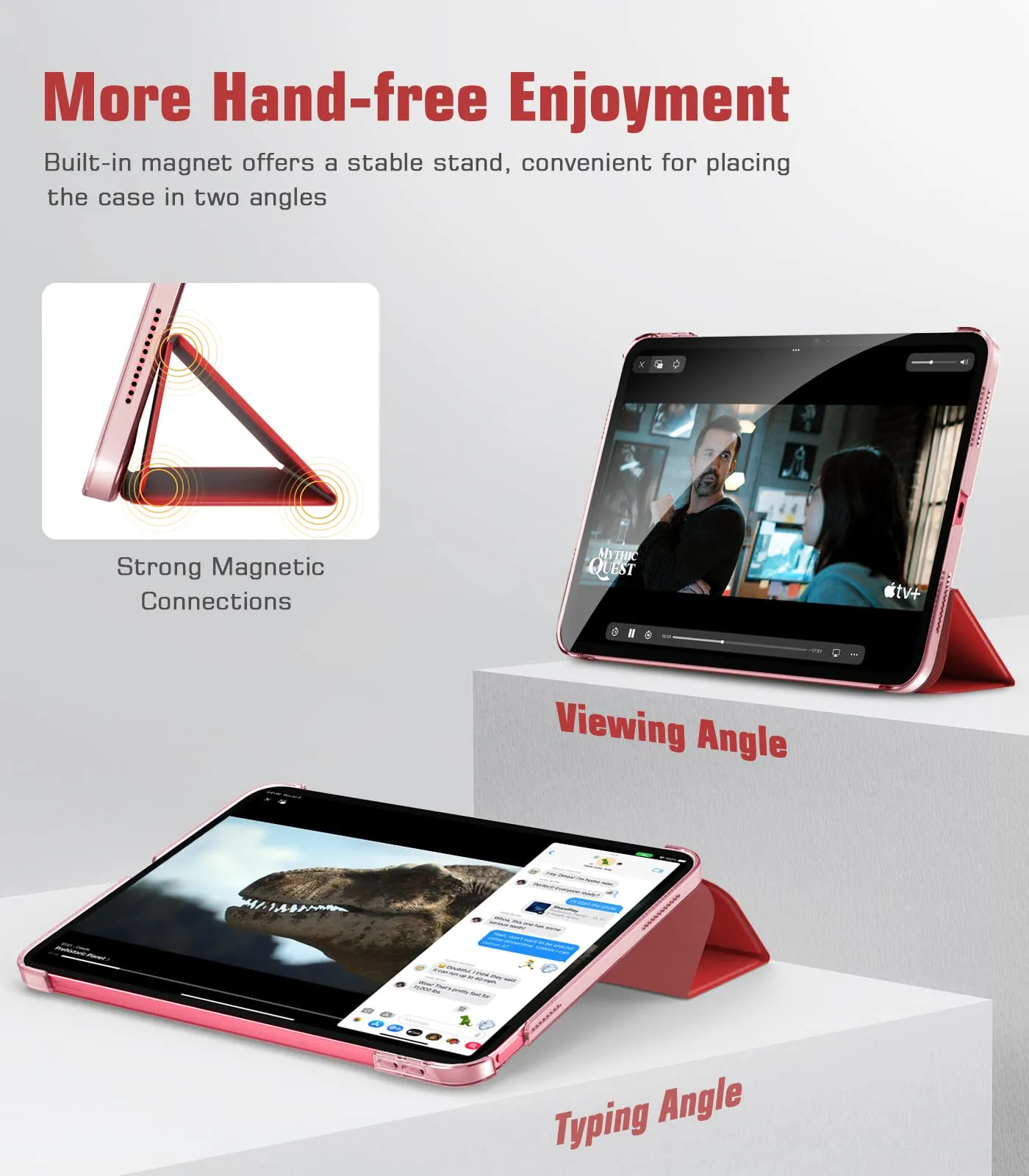 TiMOVO Custodia per iPad 11" (A16) e iPad 10ª Gen 10,9", Rosso - immagine 4