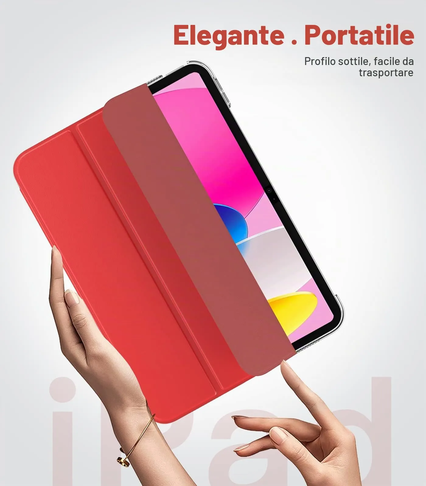 TiMOVO Custodia per iPad 11" (A16) e iPad 10ª Gen 10,9", Rosso - immagine 8