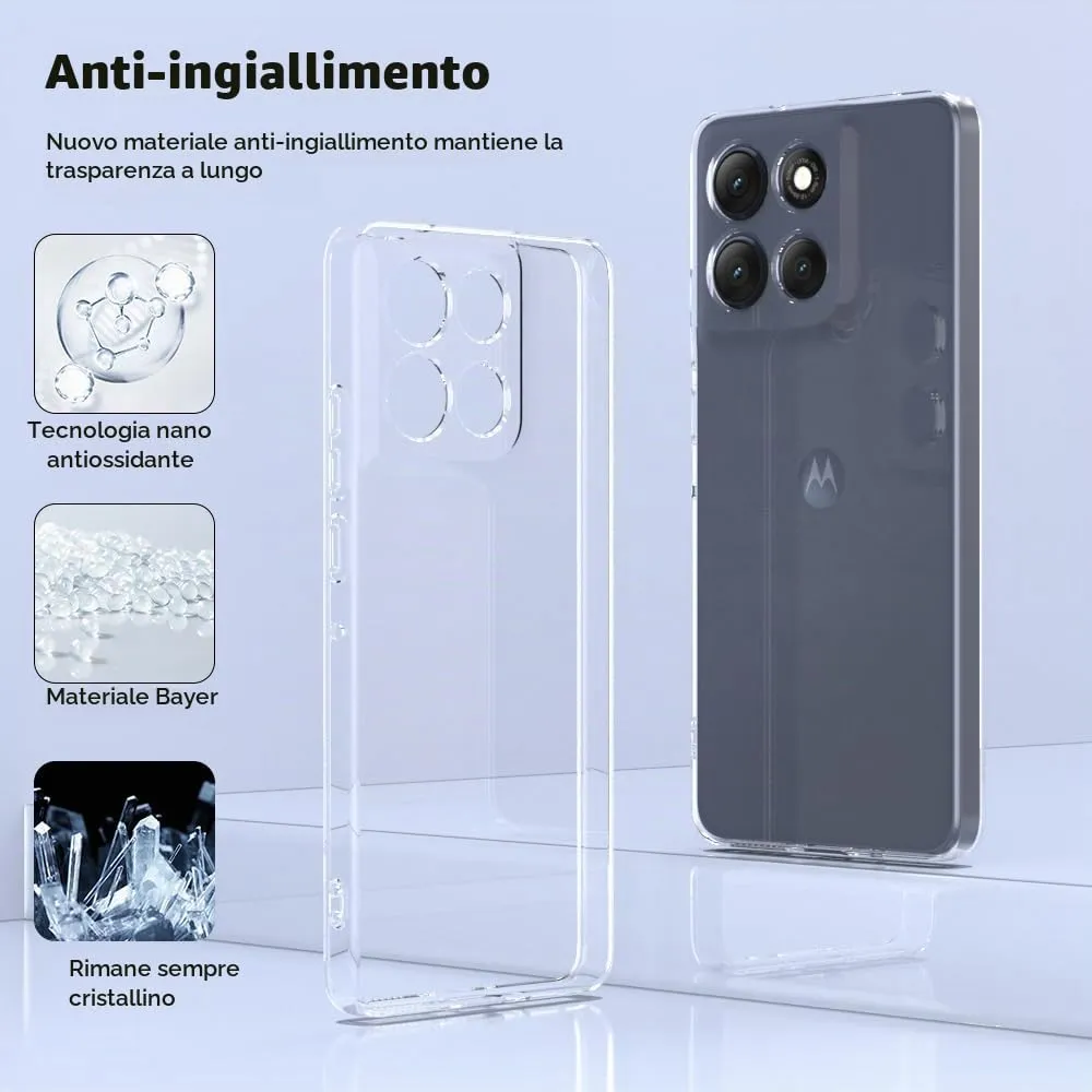 Captor Cover for Motorola Moto G86 5G, Clear Soft Silicone Case - immagine 6