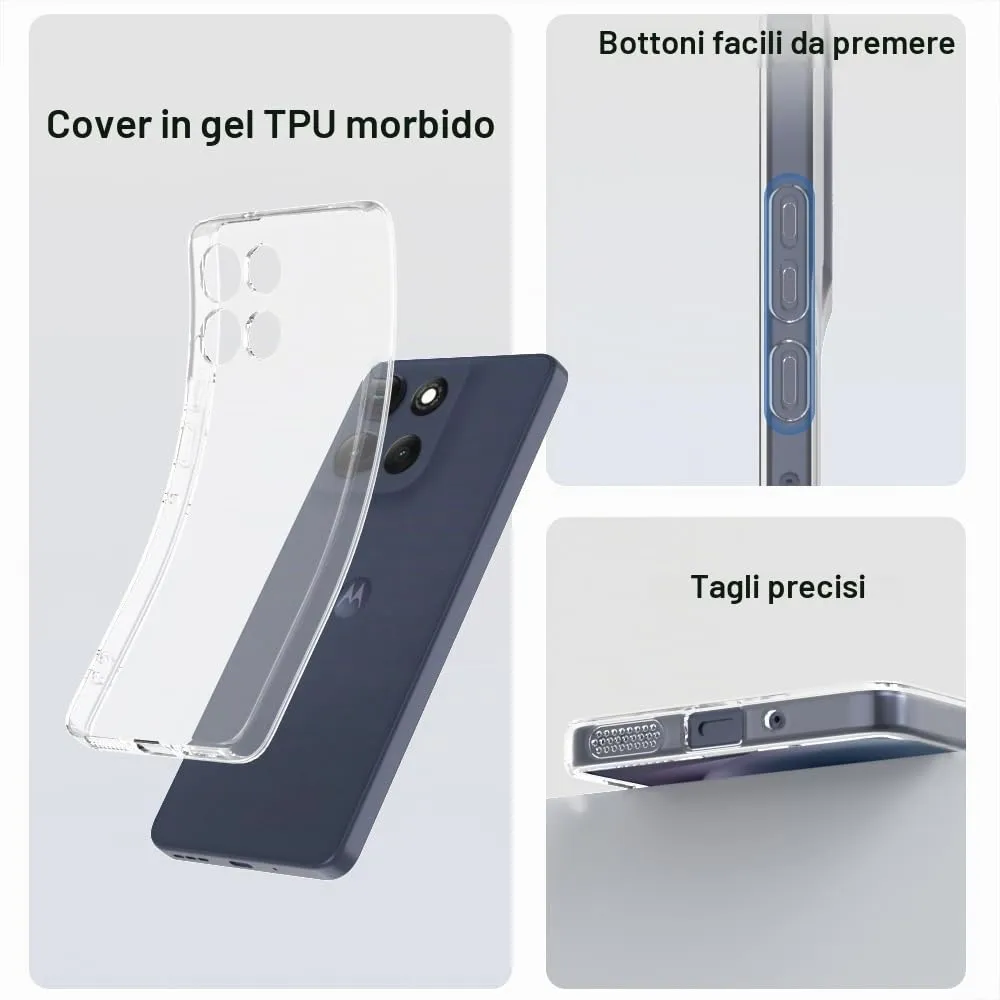 Captor Cover for Motorola Moto G86 5G, Clear Soft Silicone Case - immagine 7