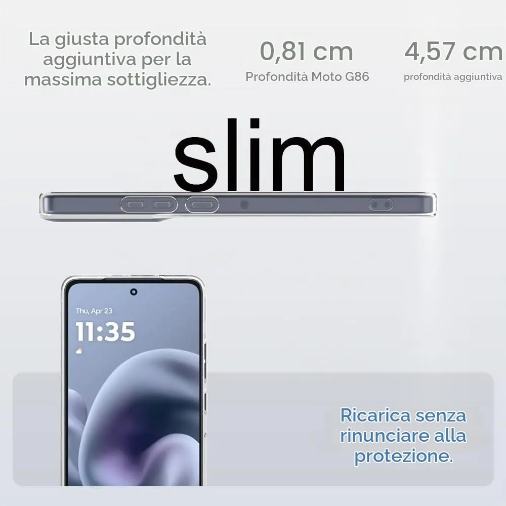 Captor Cover for Motorola Moto G86 5G, Clear Soft Silicone Case - immagine 9