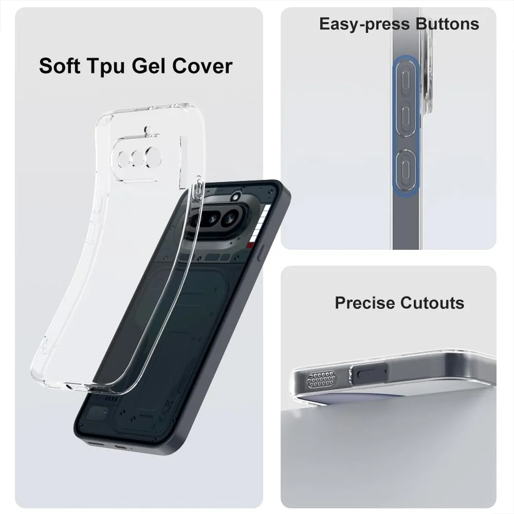 Captor Cover for Nothing Phone 4a, Transparent Soft Silicone Case - immagine 4