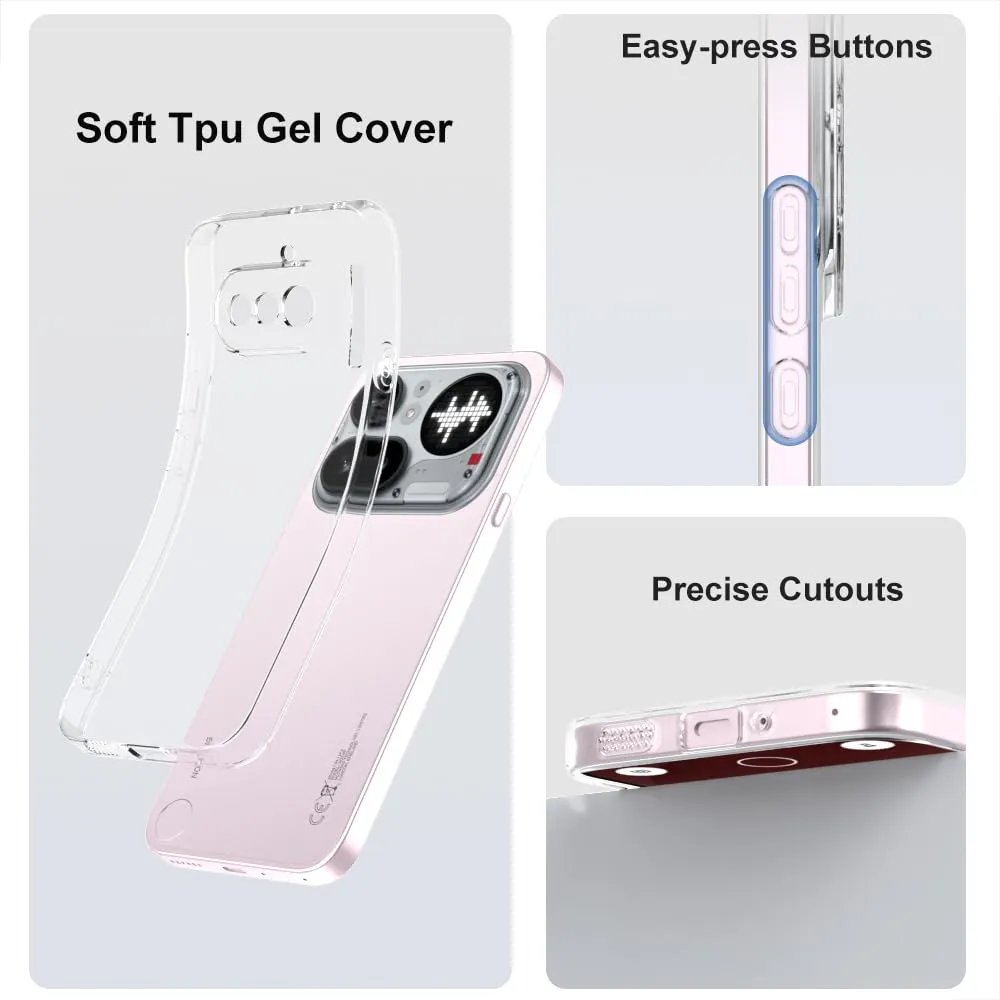 Captor Cover for Nothing Phone 4a Pro, Transparent Soft Silicone Case - immagine 6