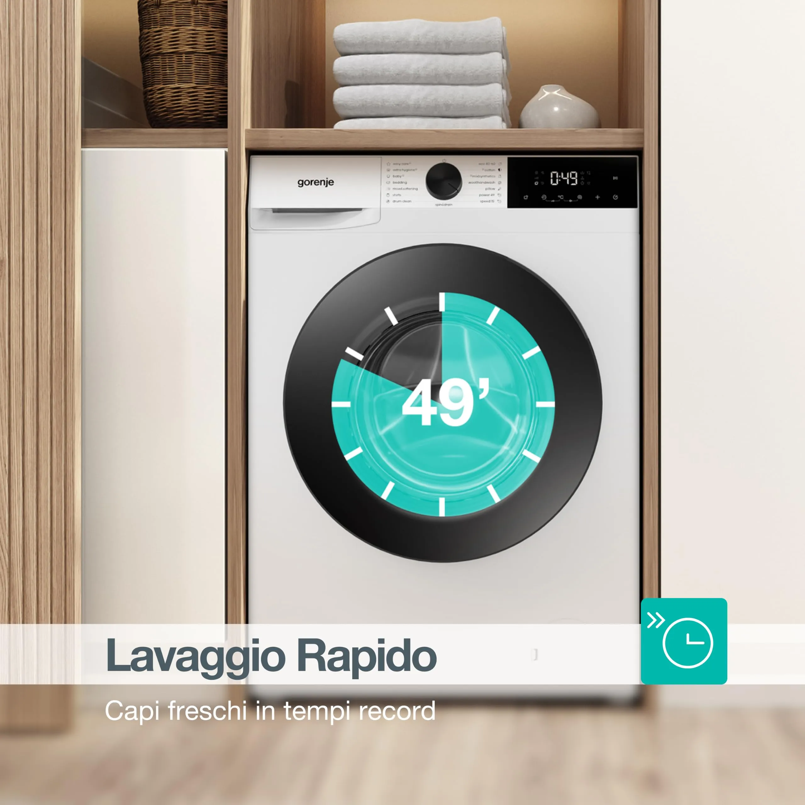 Gorenje WG2P84A32/IT Lavatrice Carica Frontale 8 kg, Bianco - immagine 6