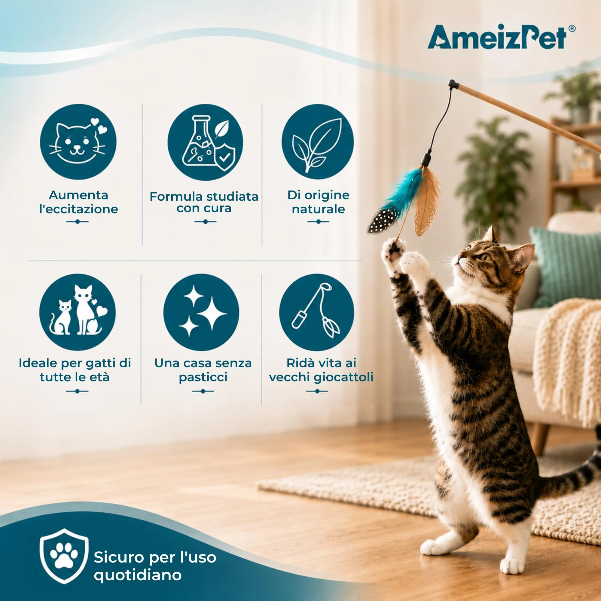 AmeizPet Spray all'Erba Gatta per Gatti, 50 ml - immagine 2