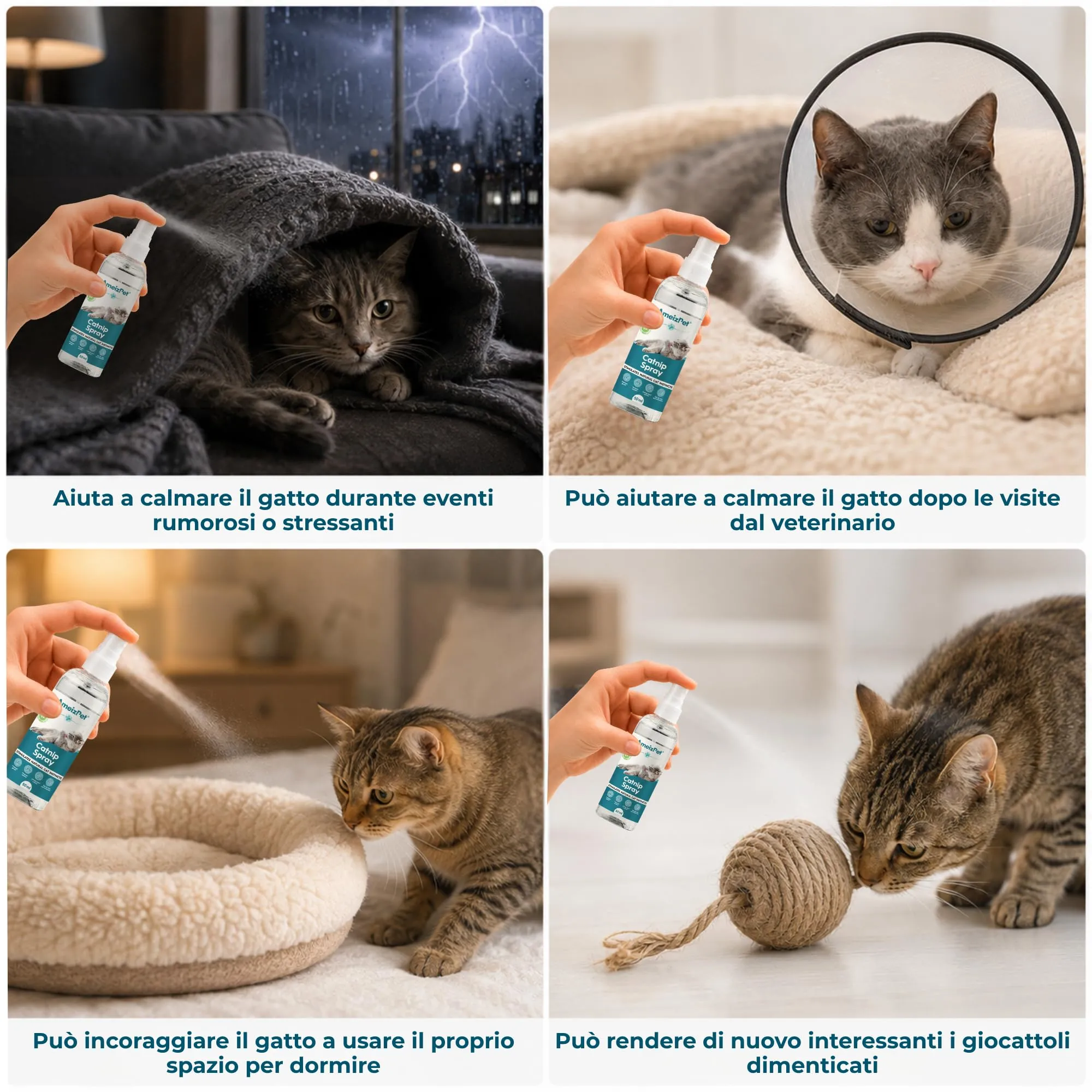 AmeizPet Spray all'Erba Gatta per Gatti, 50 ml - immagine 4