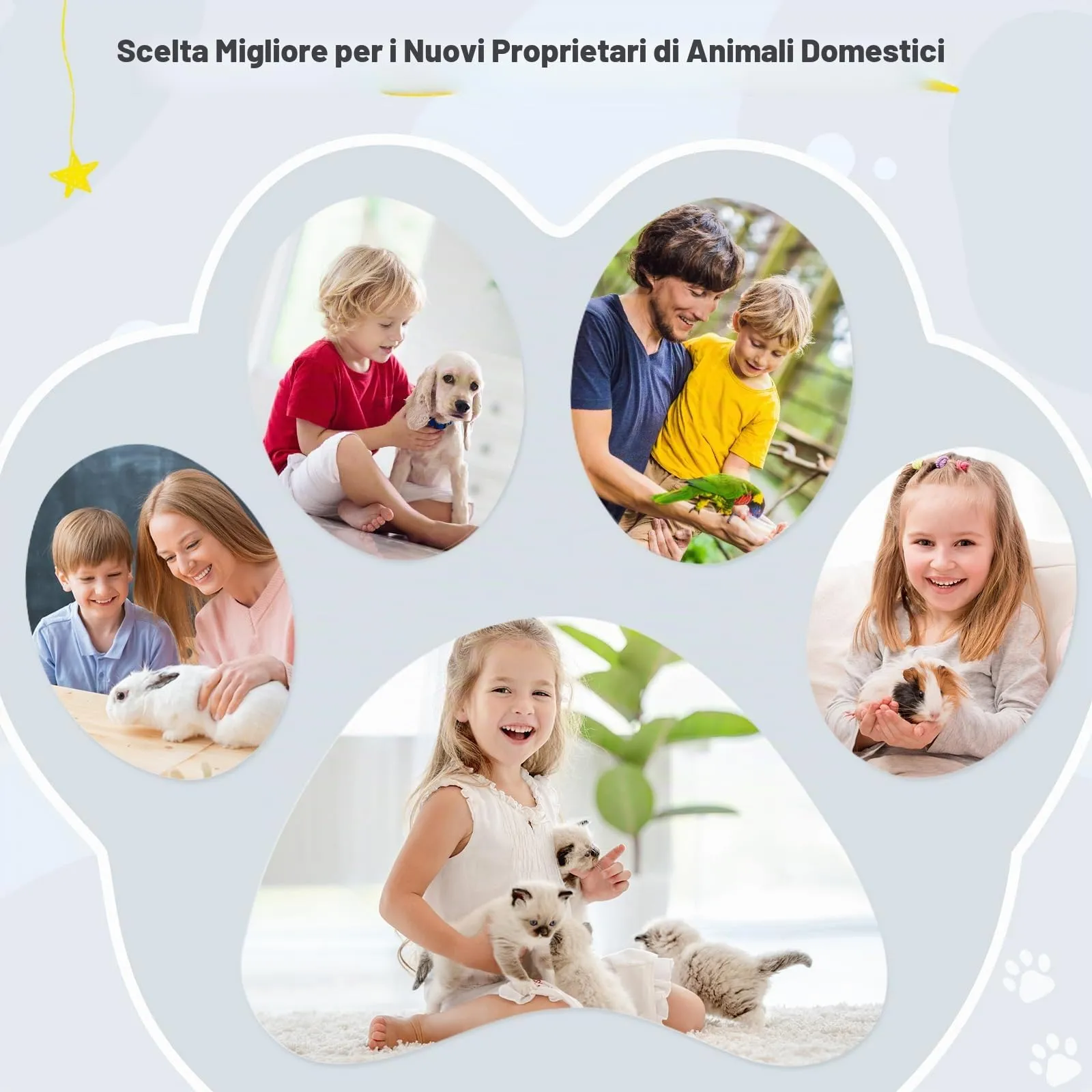 Euqvunn Tagliaunghie per Gatti e Piccoli Animali con Doppia Lama e Luce LED (Grigio Bianco) - immagine 8