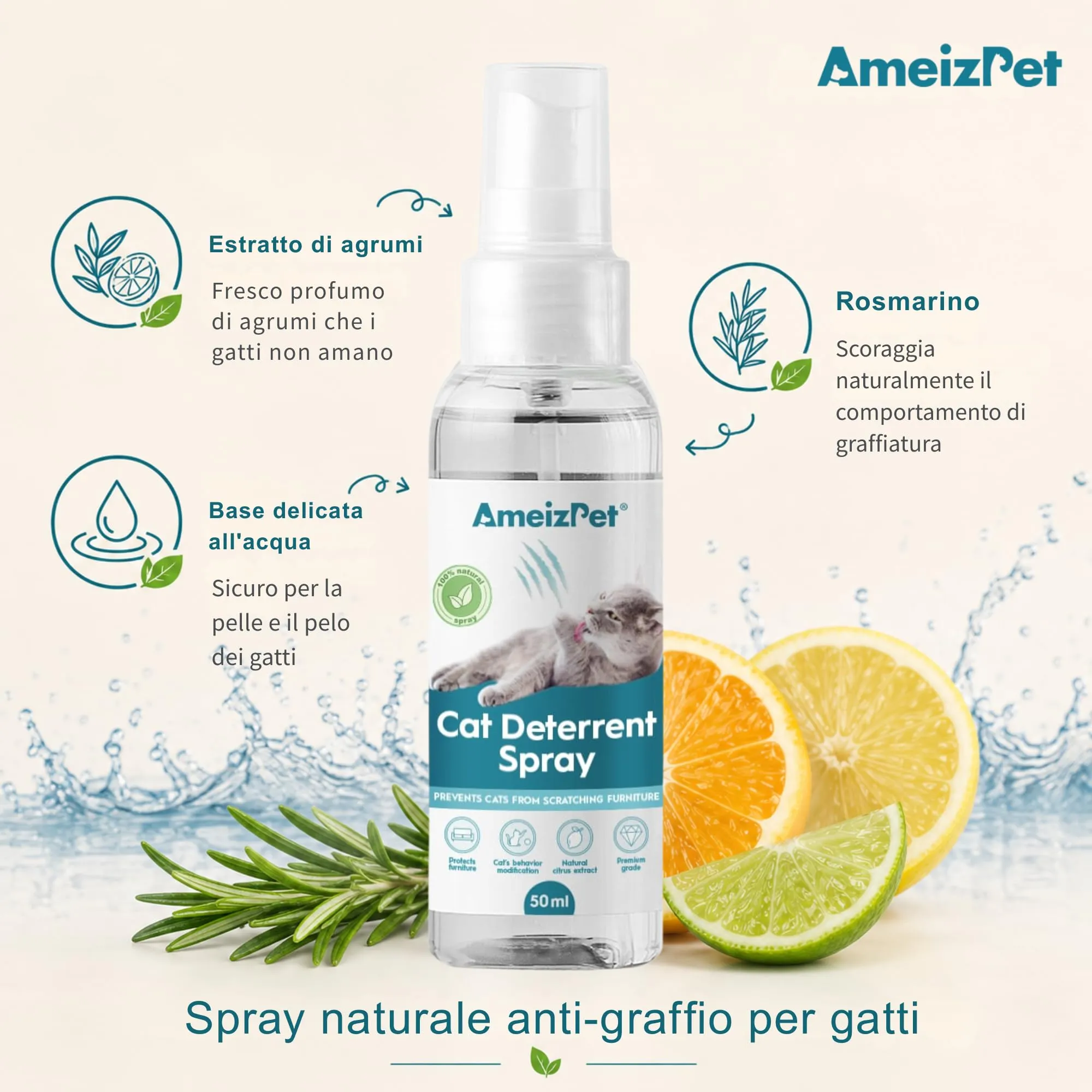 AmeizPet Spray Disabituante per Gatti, 50 ml - immagine 3