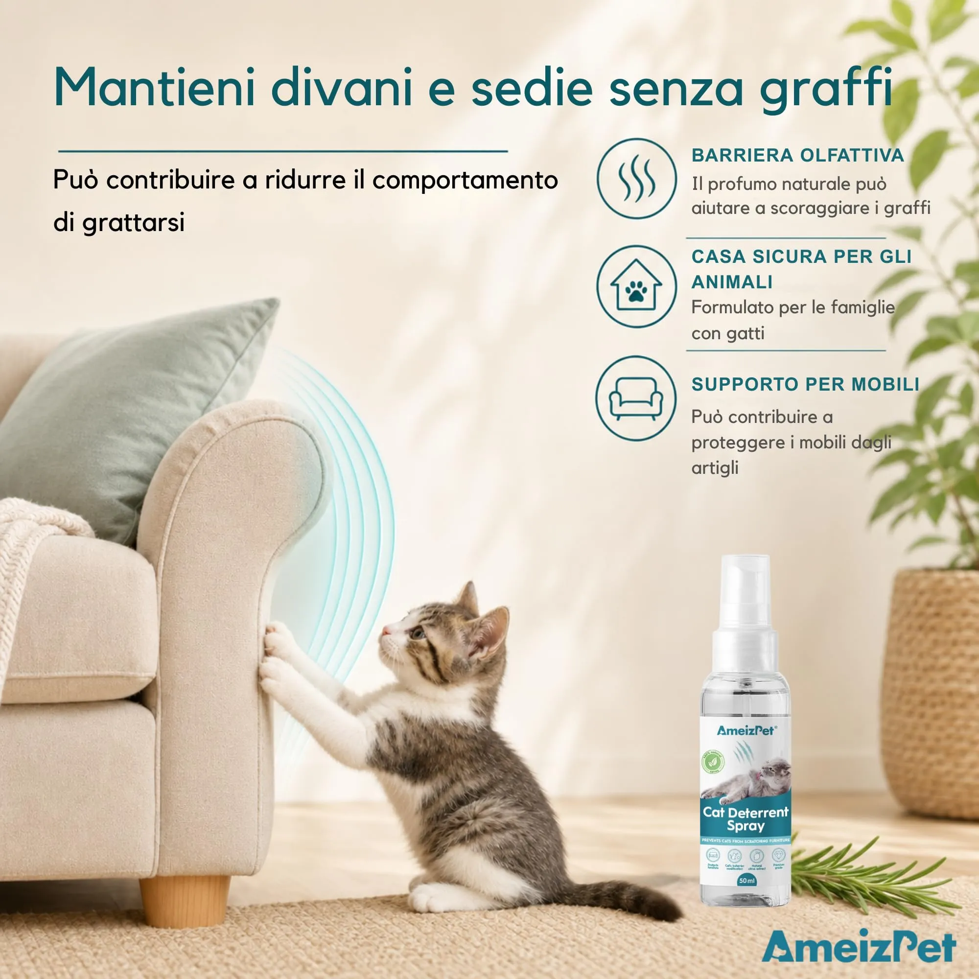 AmeizPet Spray Disabituante per Gatti, 50 ml - immagine 6