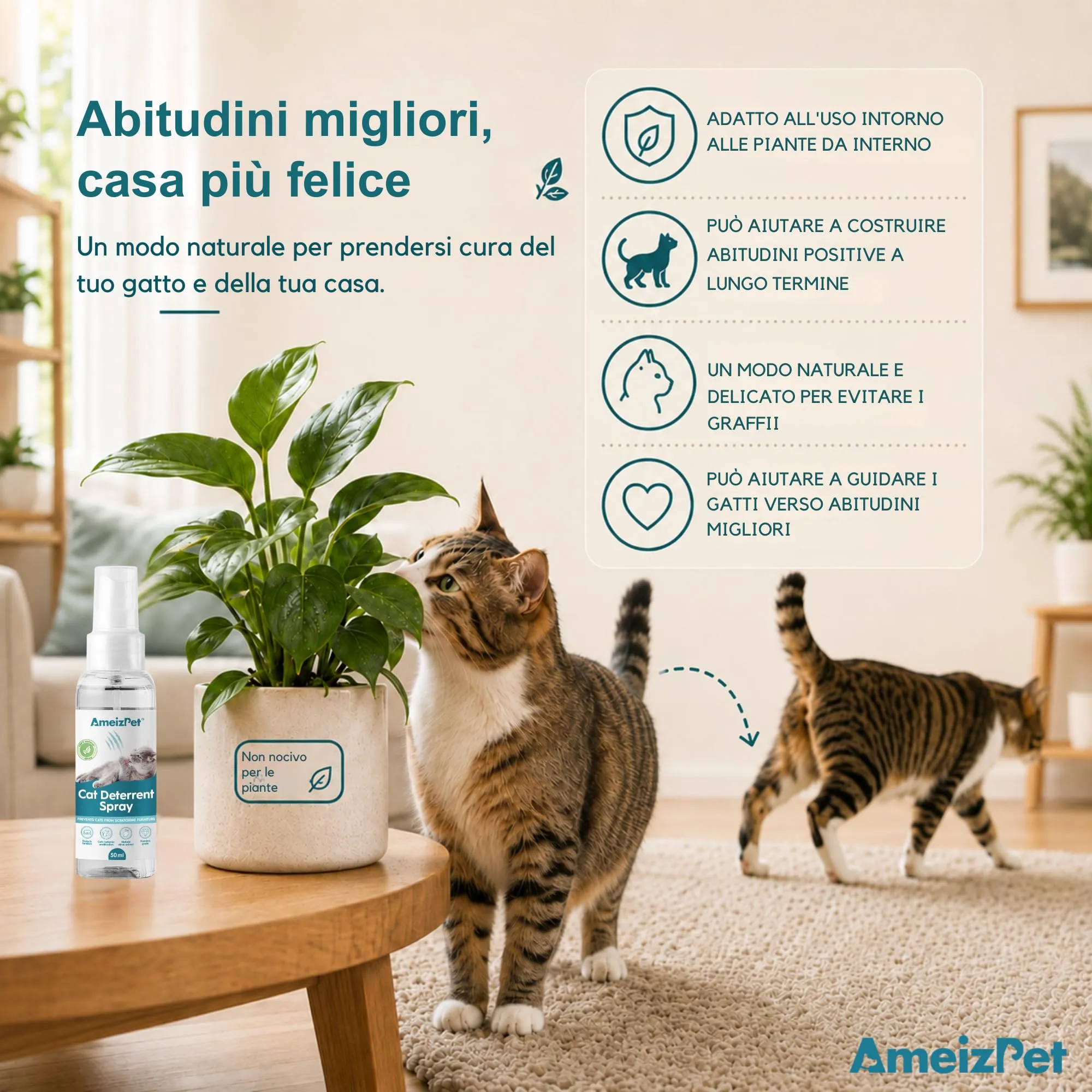 AmeizPet Spray Disabituante per Gatti, 50 ml - immagine 7