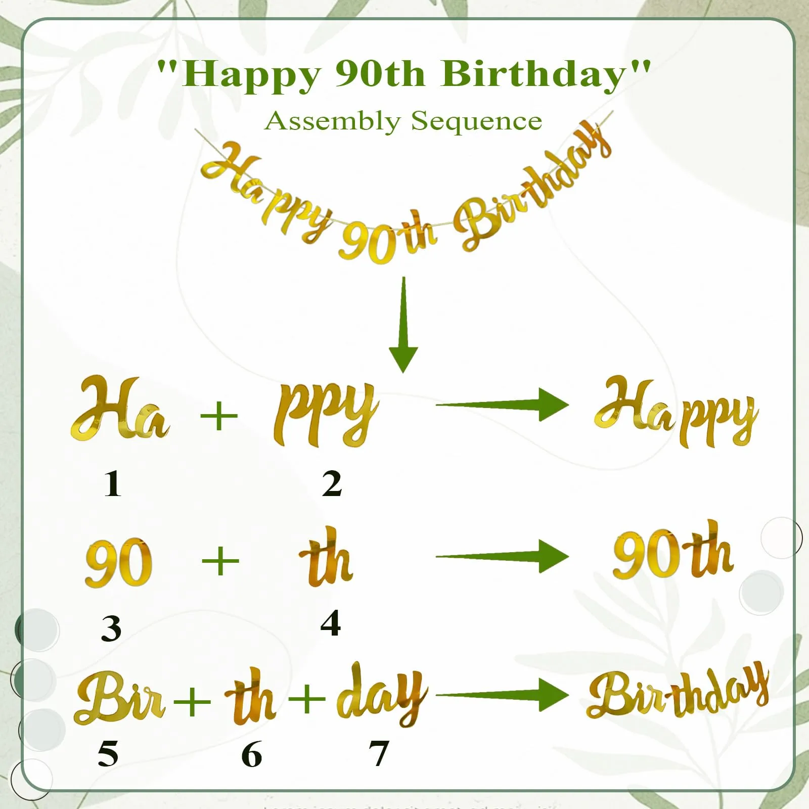 Almaxi Set Decorazioni 90 Anni Compleanno Verde Oro, Palloncini Numero 90 32 Pollici, Striscione e Accessori - immagine 8